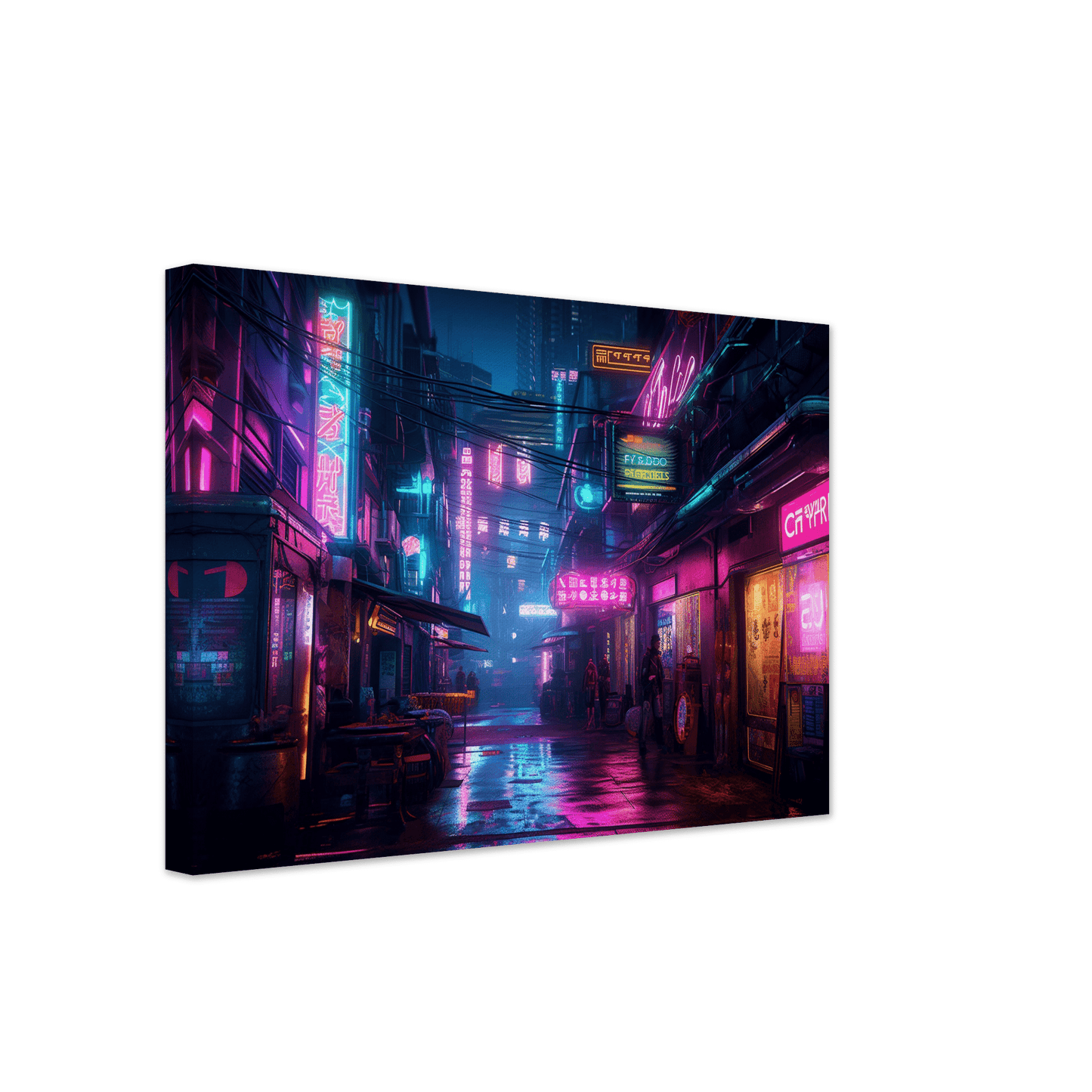 Cyberpunk Town Canvas Canvas Prints in Accrington Number Plates Accrington IntelliPix