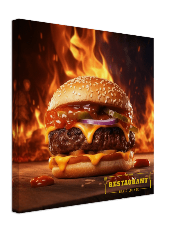 Flamed Grilled Burger Canvas Canvas Prints in Accrington Number Plates Accrington IntelliPix