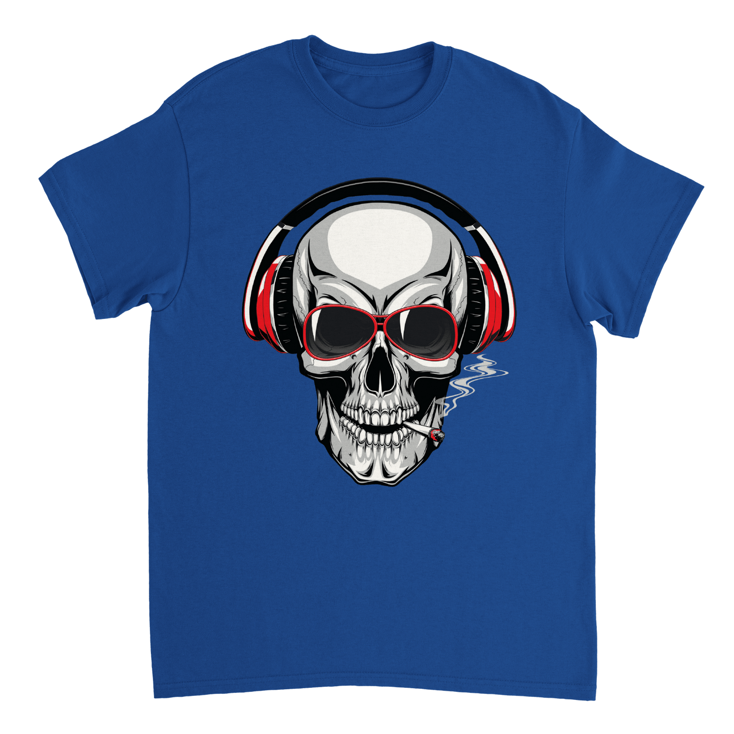 Smoking Skull With Headphones T Shirt Canvas Prints in Accrington Number Plates Accrington IntelliPix