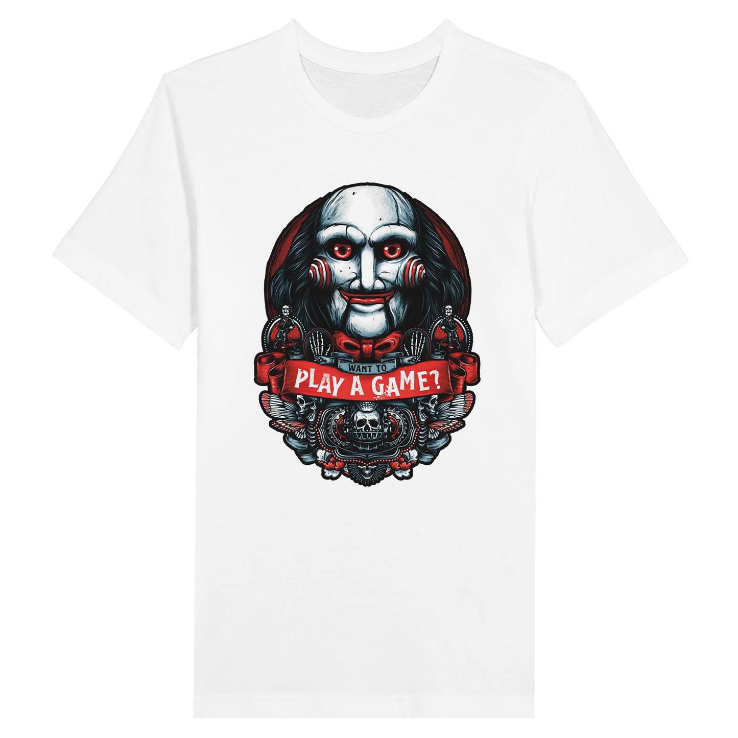 Want To Play A Game? Saw T-Shirt Canvas Prints in Accrington Number Plates Accrington IntelliPix