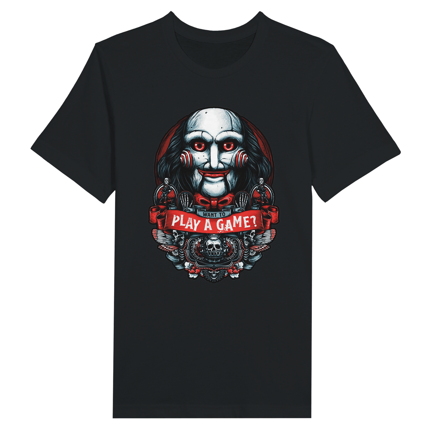 Want To Play A Game? Saw T-Shirt Canvas Prints in Accrington Number Plates Accrington IntelliPix
