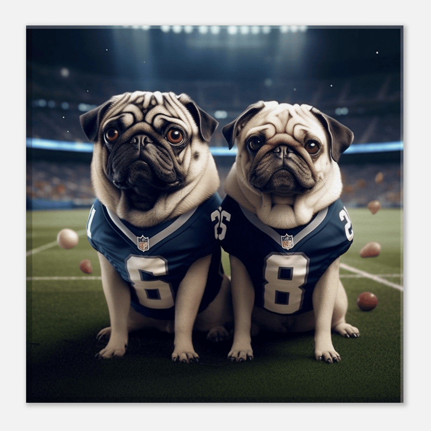 American Football Pugs Canvas Canvas Prints in Accrington Number Plates Accrington IntelliPix