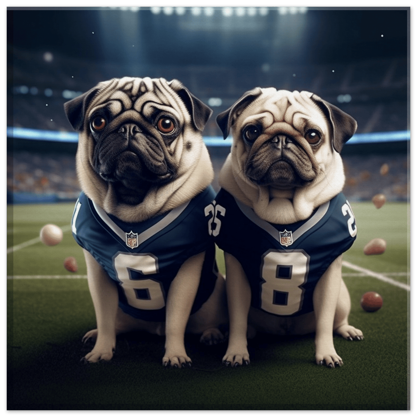 American Football Pugs Canvas Canvas Prints in Accrington Number Plates Accrington IntelliPix