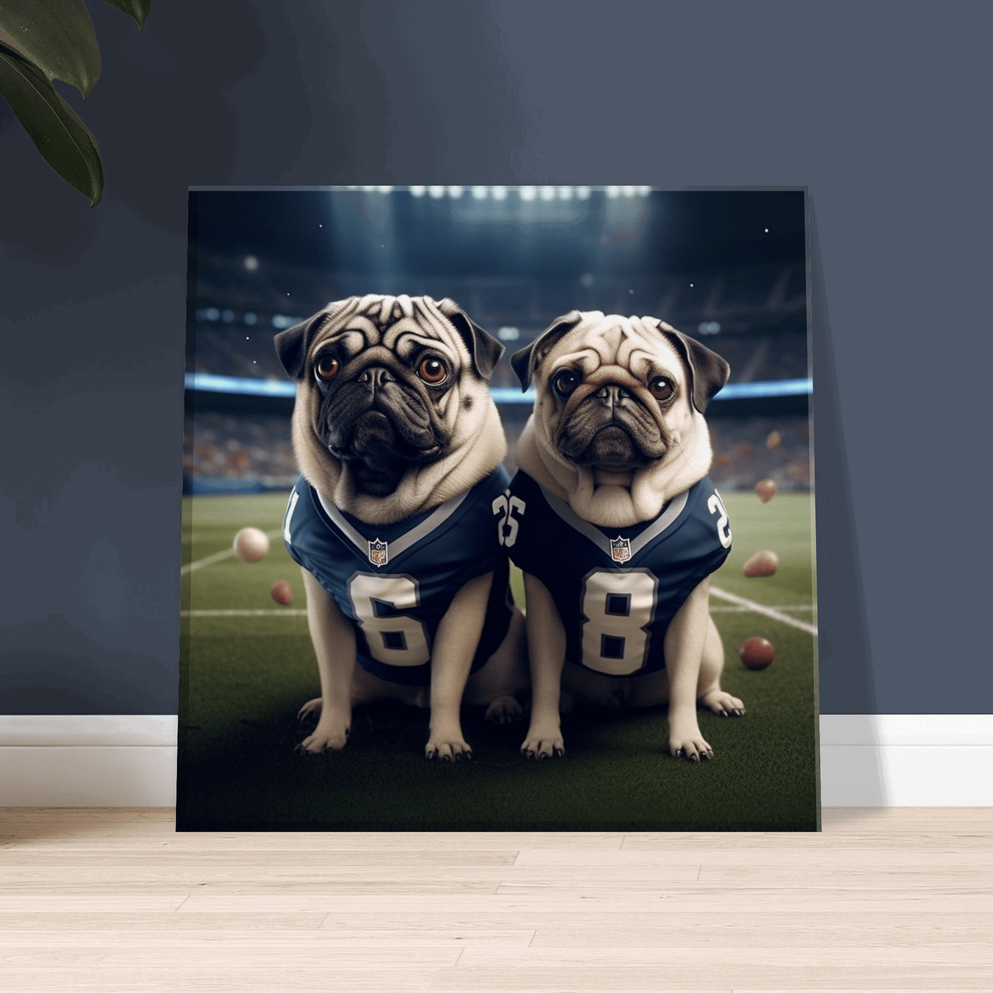 American Football Pugs Canvas Canvas Prints in Accrington Number Plates Accrington IntelliPix