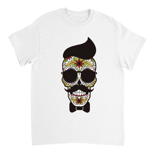 Aztec Style Skull With Mustache T Shirt Canvas Prints in Accrington Number Plates Accrington IntelliPix