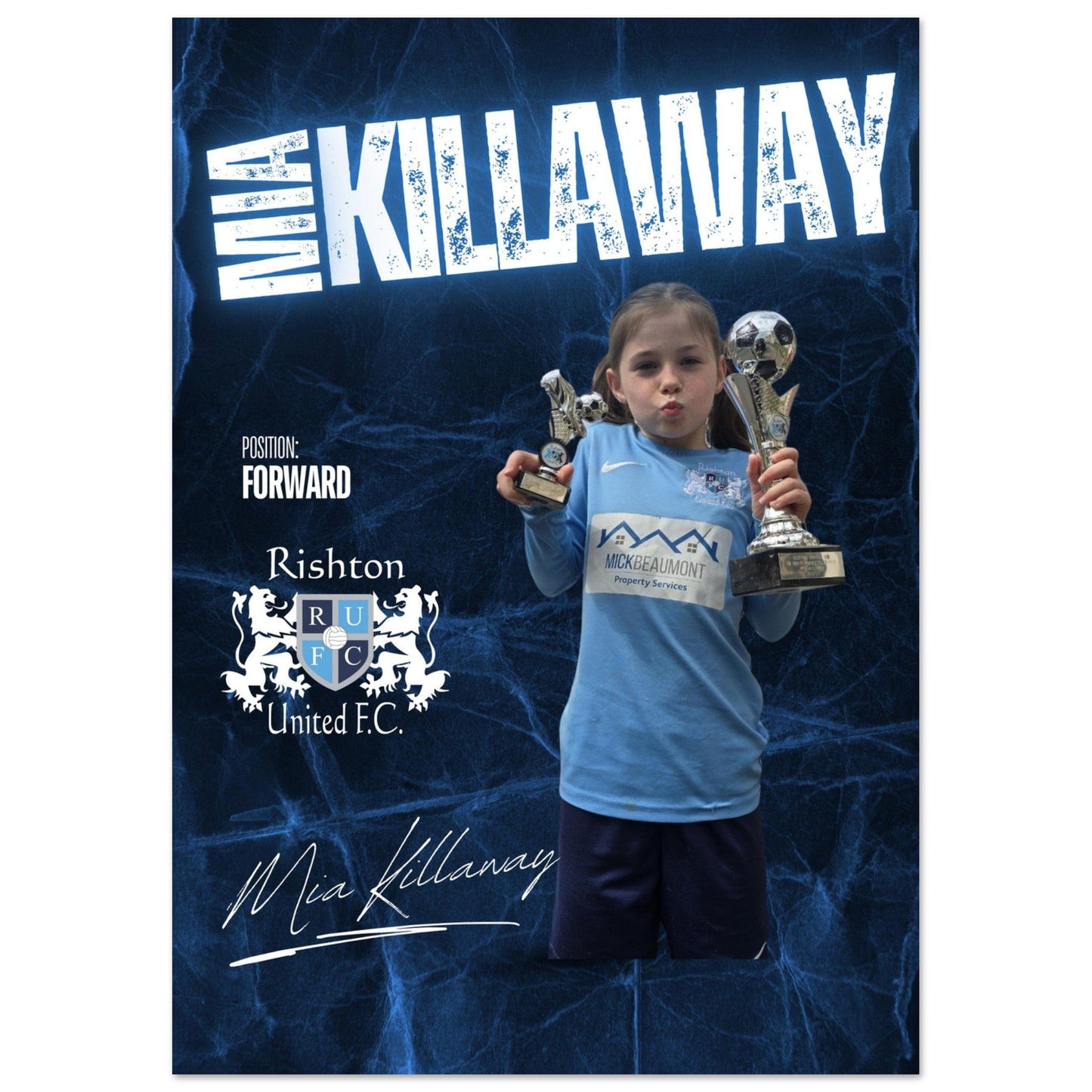 Custom Kids Football Poster Canvas Prints in Accrington Number Plates Accrington IntelliPix