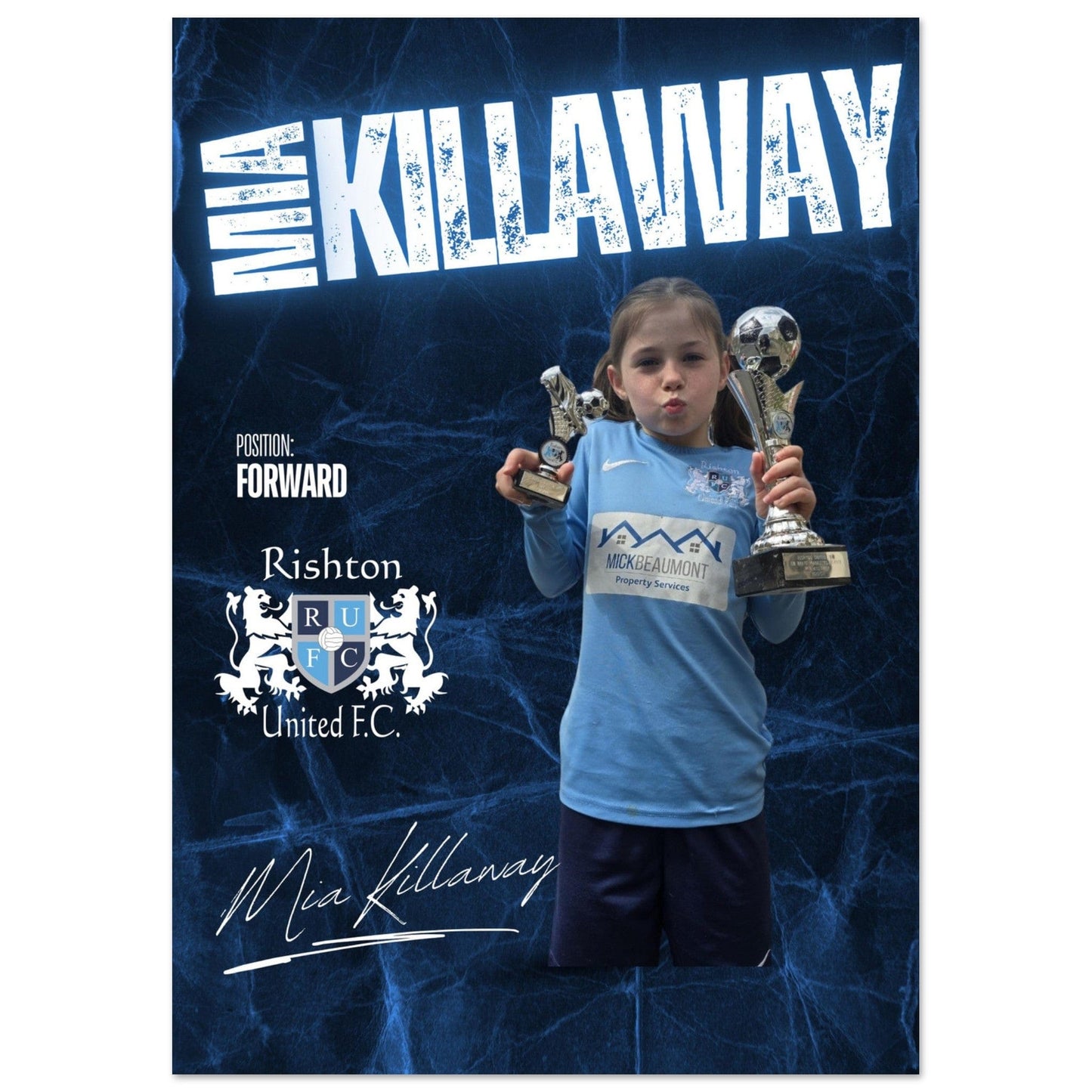 Custom Kids Football Poster Canvas Prints in Accrington Number Plates Accrington IntelliPix