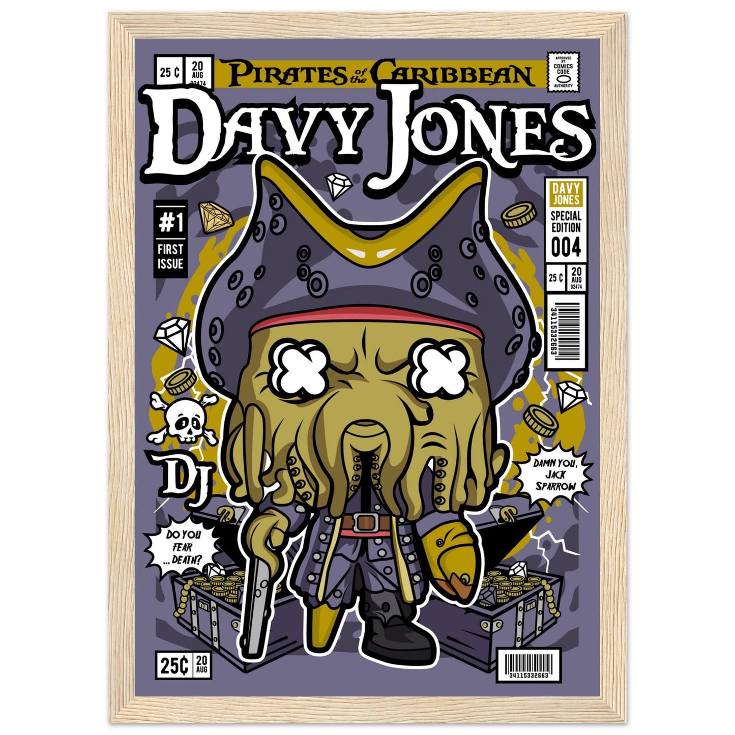 Davy Jones Character Framed Print Canvas Prints in Accrington Number Plates Accrington IntelliPix