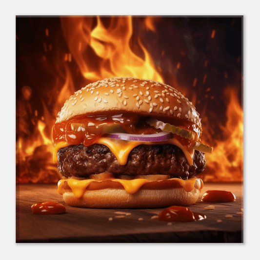 Flamed Grilled Burger Canvas Canvas Prints in Accrington Number Plates Accrington IntelliPix