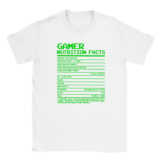 Gamer Nutrition Facts Kids T Shirt Canvas Prints in Accrington Number Plates Accrington IntelliPix