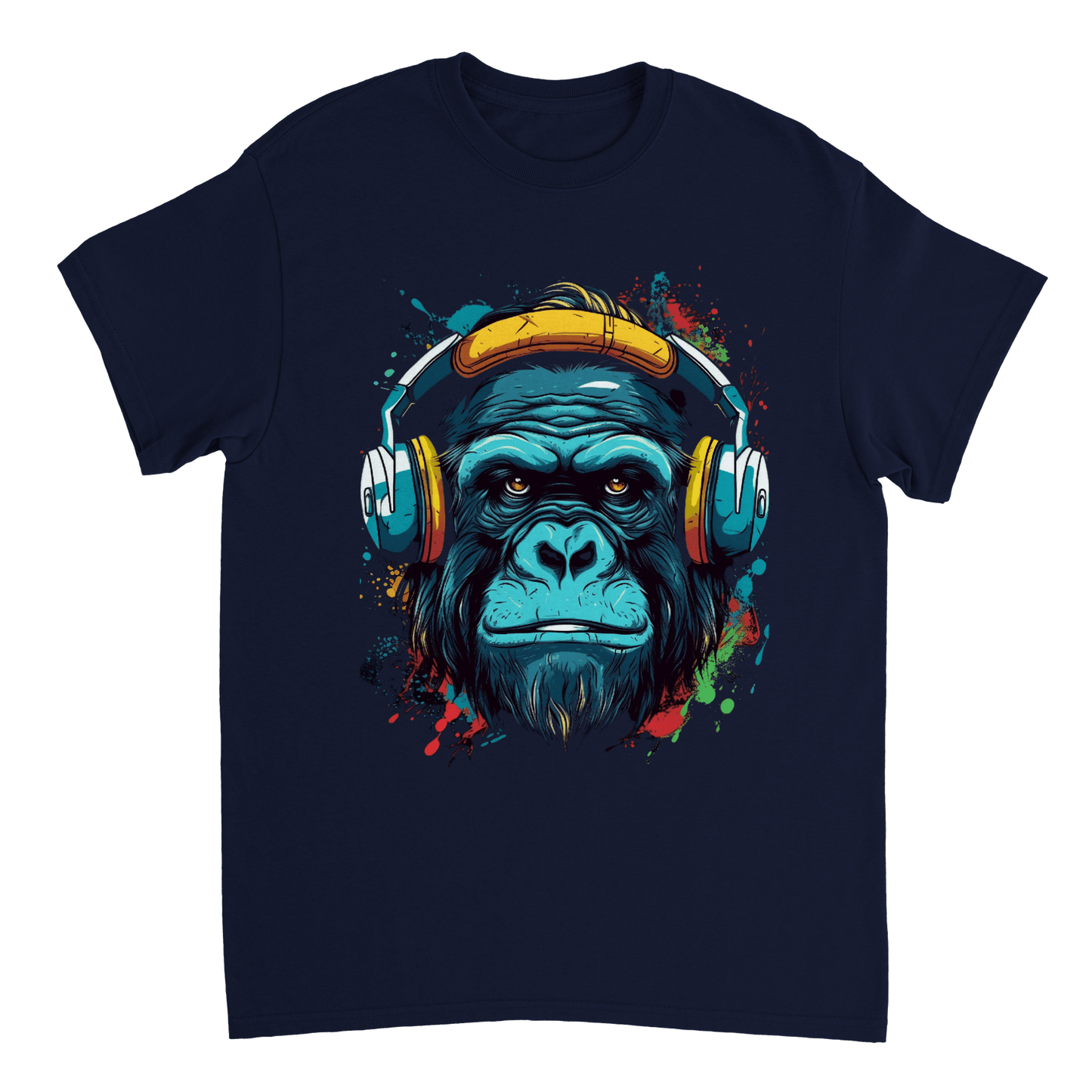 Gorilla Headphones T Shirt Canvas Prints in Accrington Number Plates Accrington IntelliPix