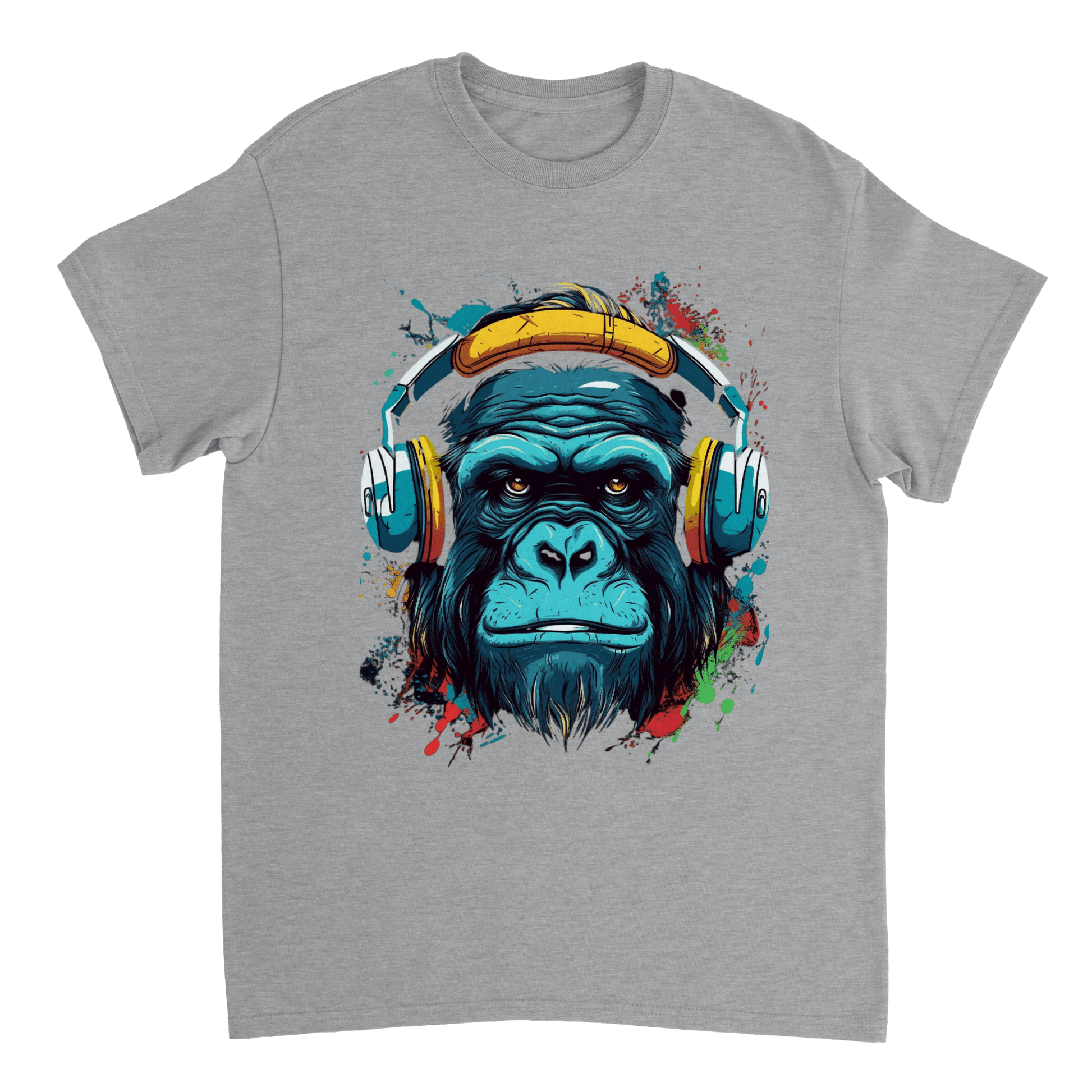 Gorilla Headphones T Shirt Canvas Prints in Accrington Number Plates Accrington IntelliPix