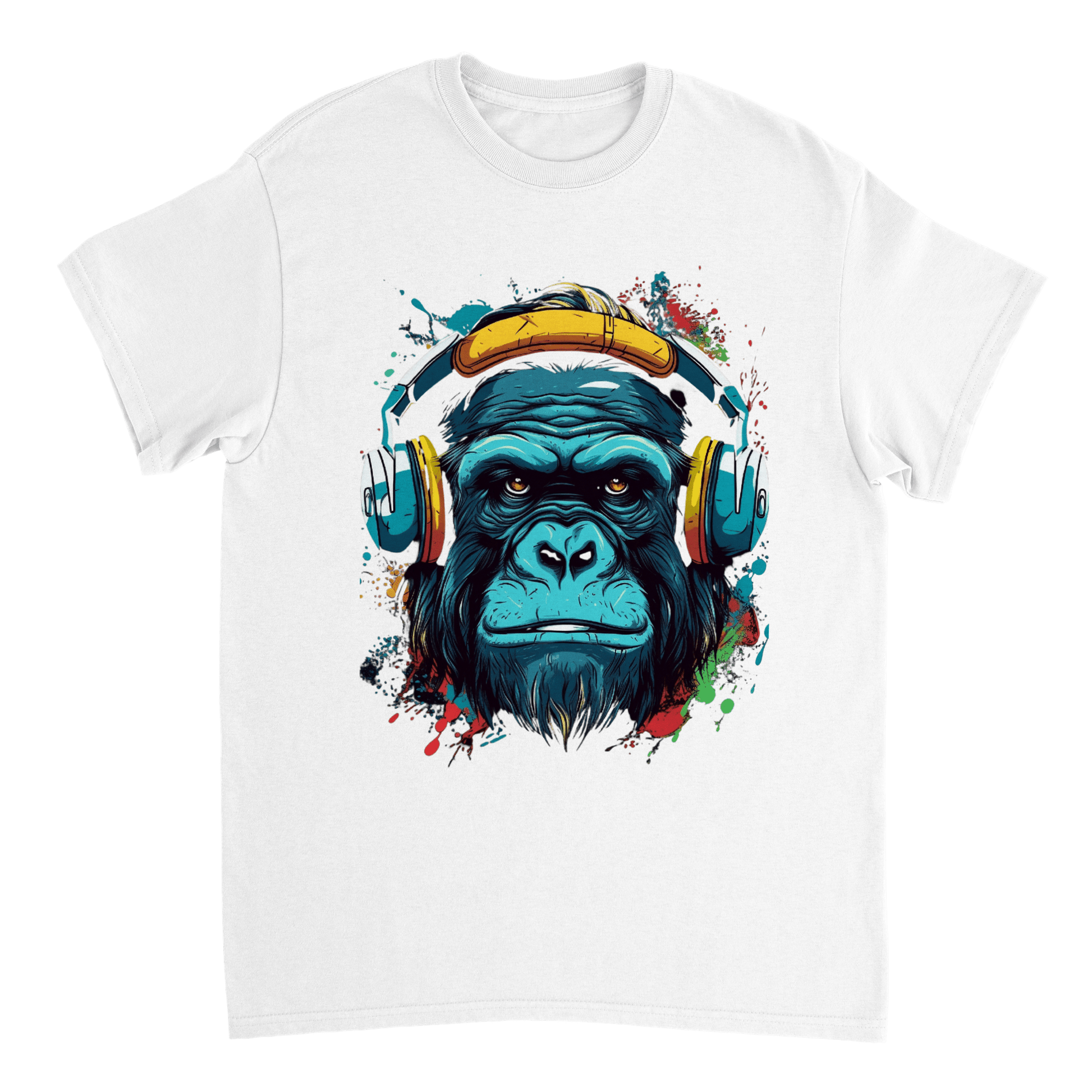 Gorilla Headphones T Shirt Canvas Prints in Accrington Number Plates Accrington IntelliPix