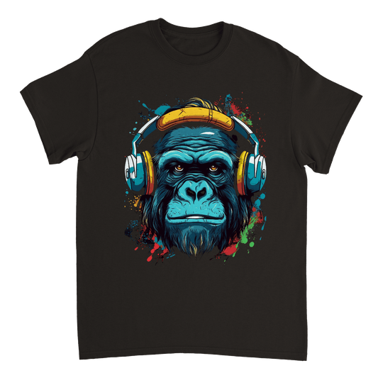 Gorilla Headphones T Shirt Canvas Prints in Accrington Number Plates Accrington IntelliPix