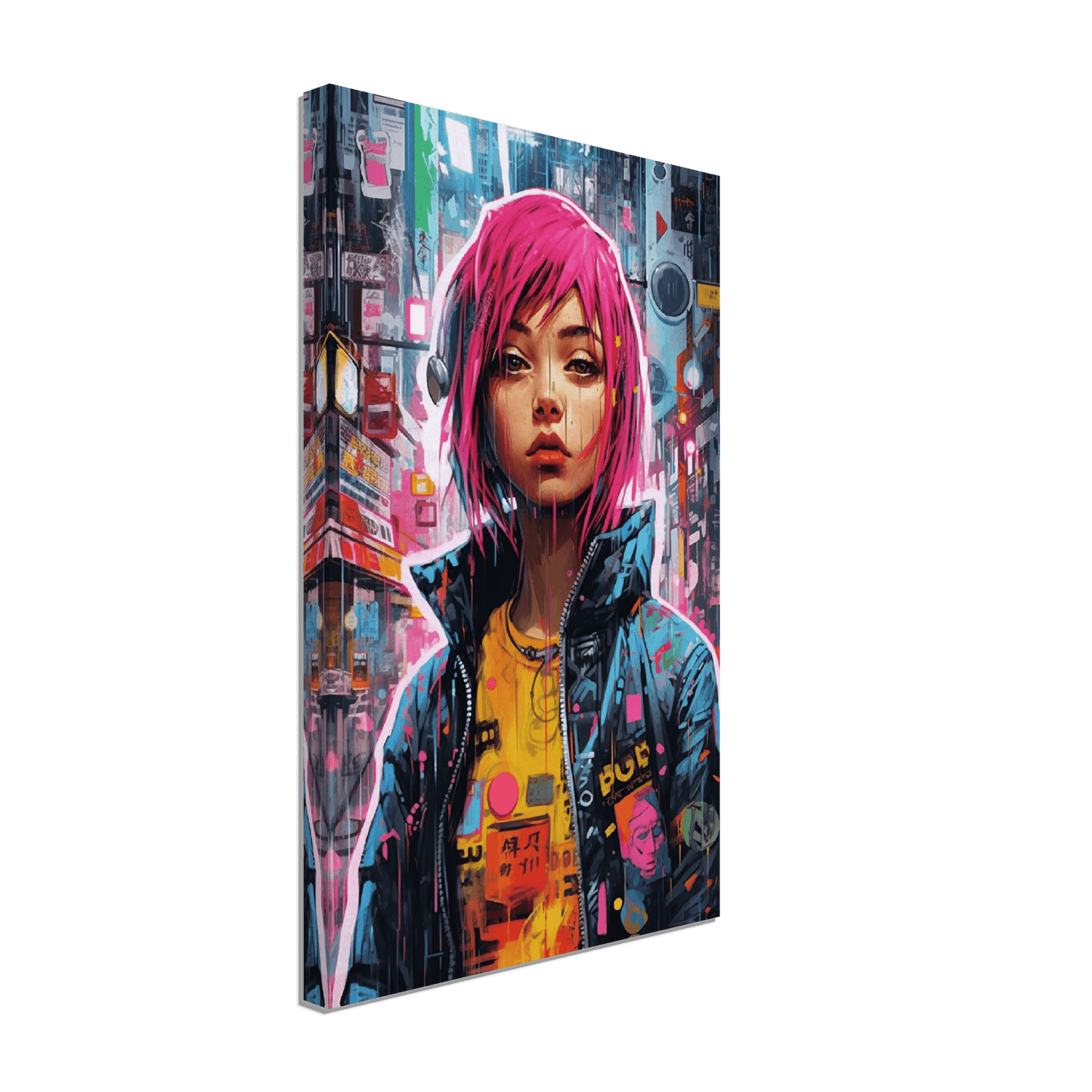 Graffiti Cyberpunk Girl Canvas Canvas Prints in Accrington Number Plates Accrington IntelliPix