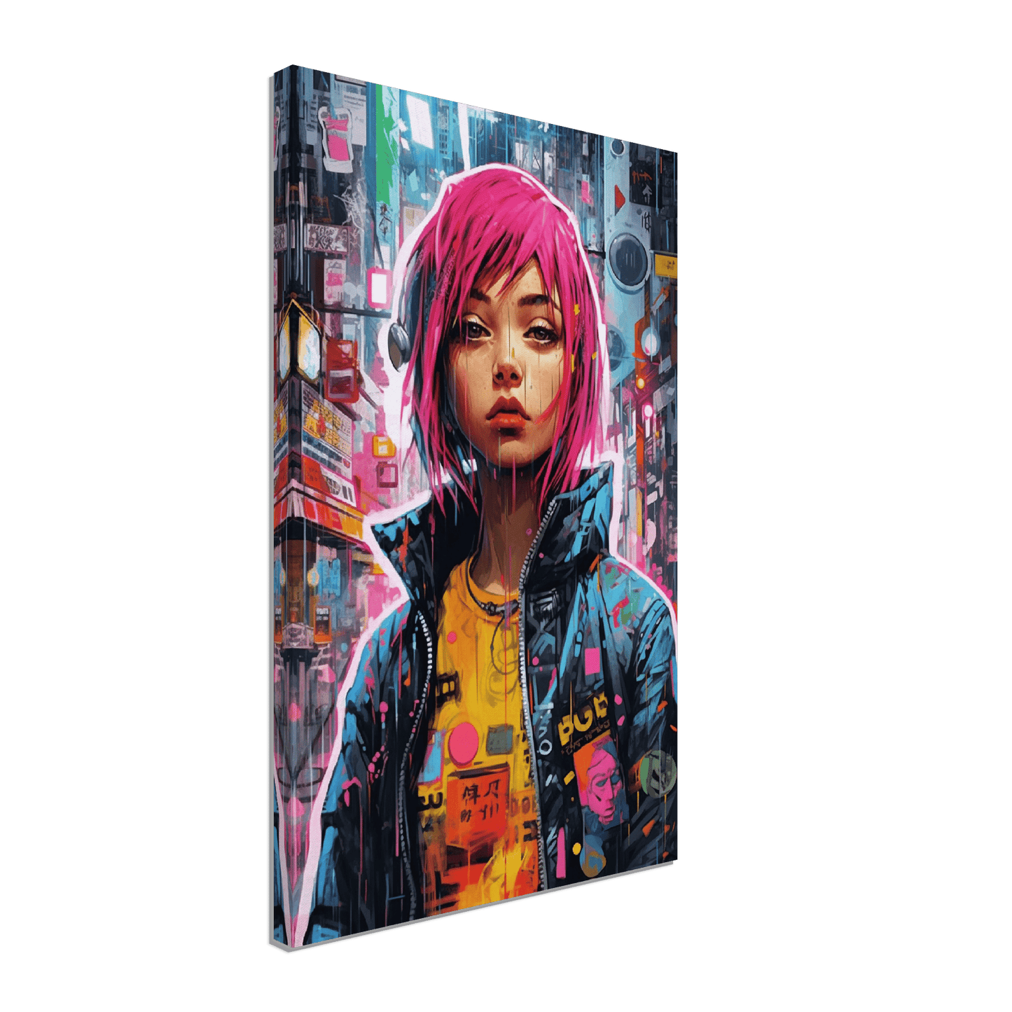 Graffiti Cyberpunk Girl Canvas Canvas Prints in Accrington Number Plates Accrington IntelliPix