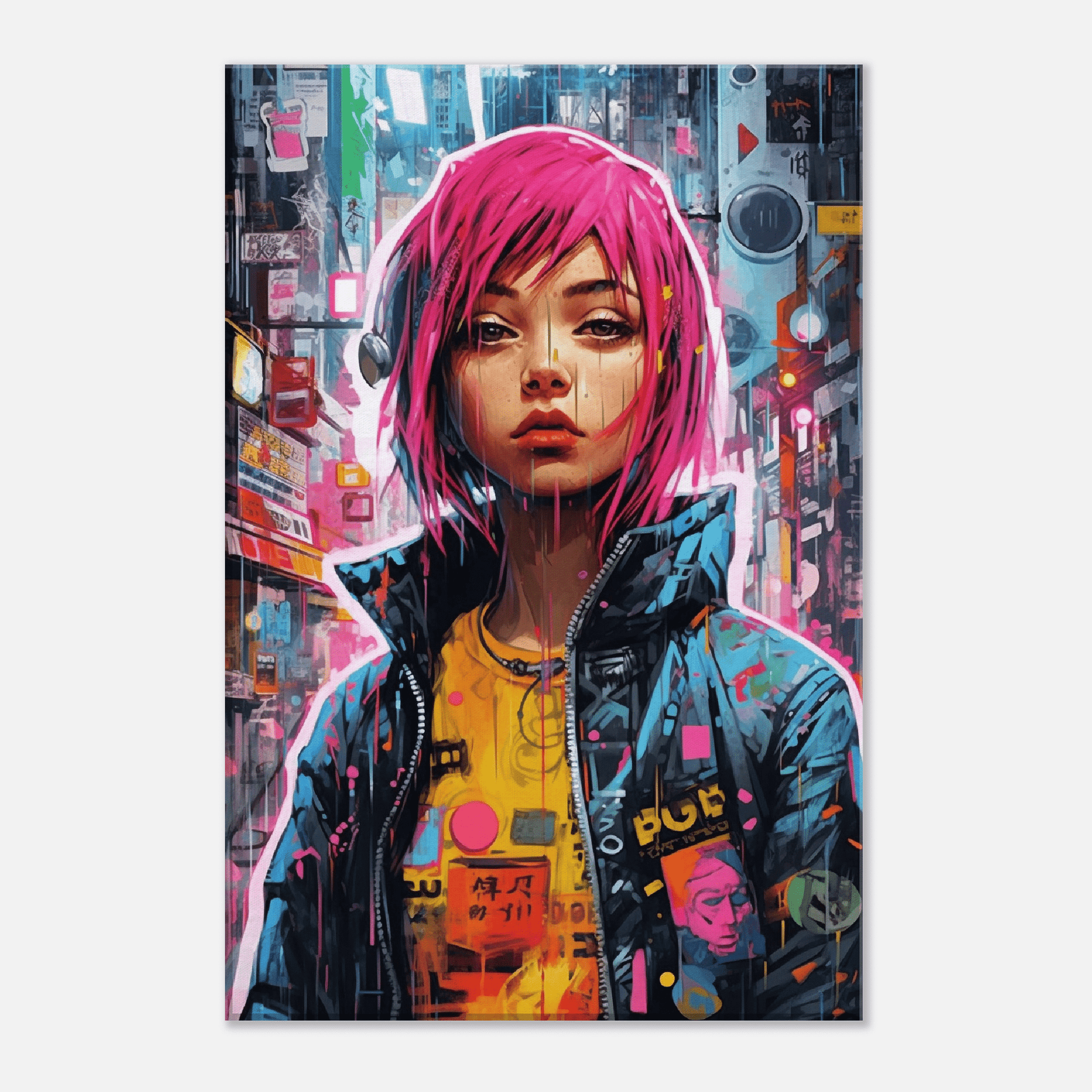 Graffiti Cyberpunk Girl Canvas Canvas Prints in Accrington Number Plates Accrington IntelliPix