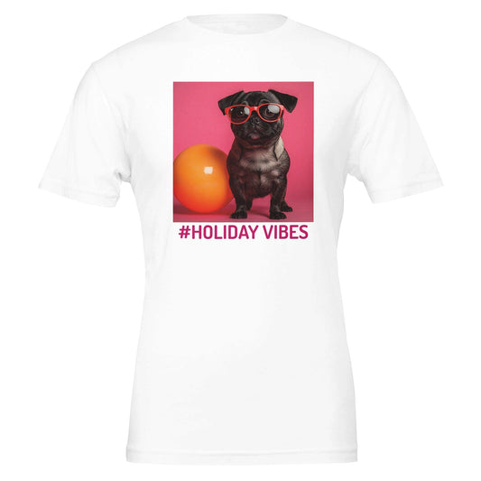 Holiday Vibes Pug T-Shirt Canvas Prints in Accrington Number Plates Accrington IntelliPix