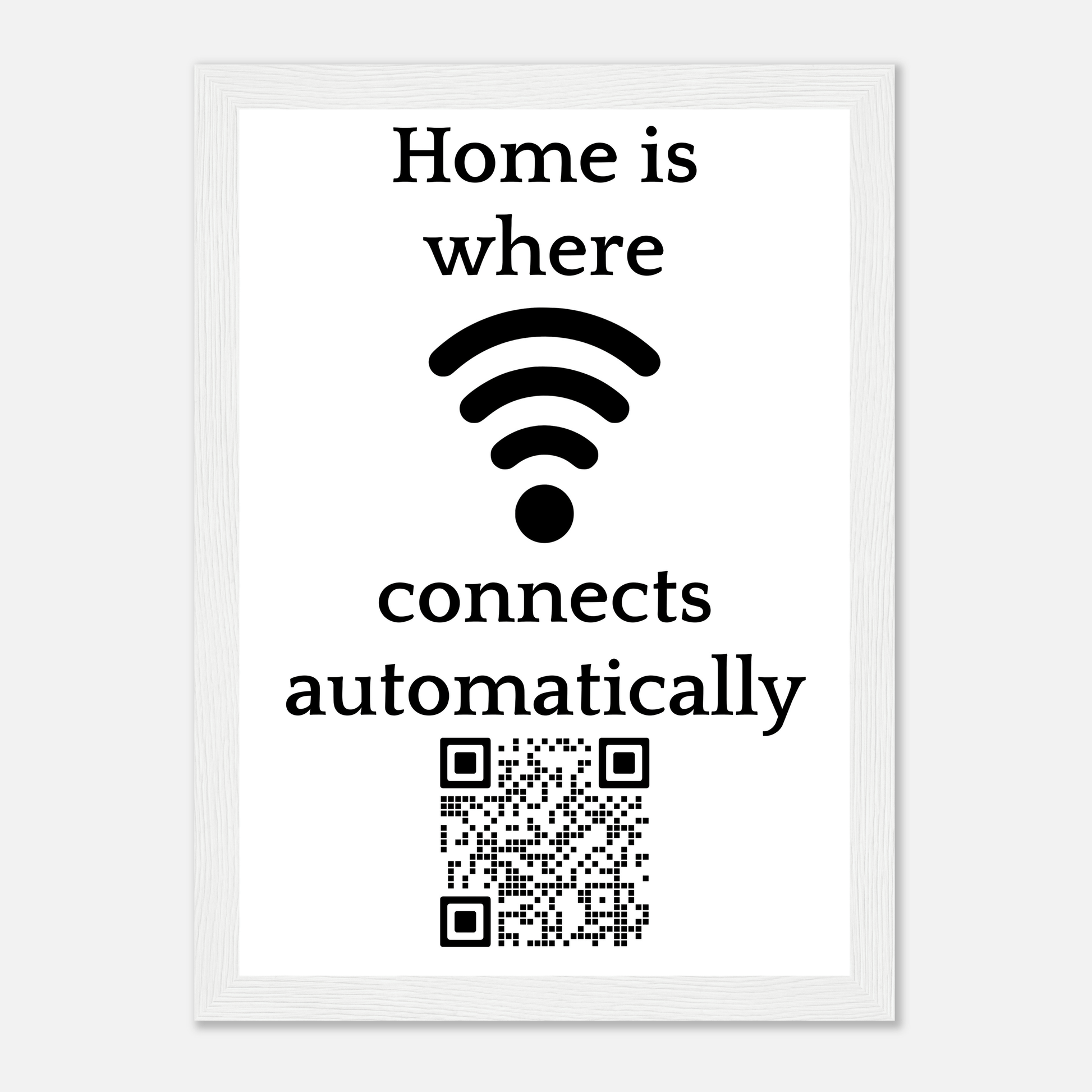 Home Is Where The WiFi Connects Automatically Wooden Framed Print Canvas Prints in Accrington Number Plates Accrington IntelliPix