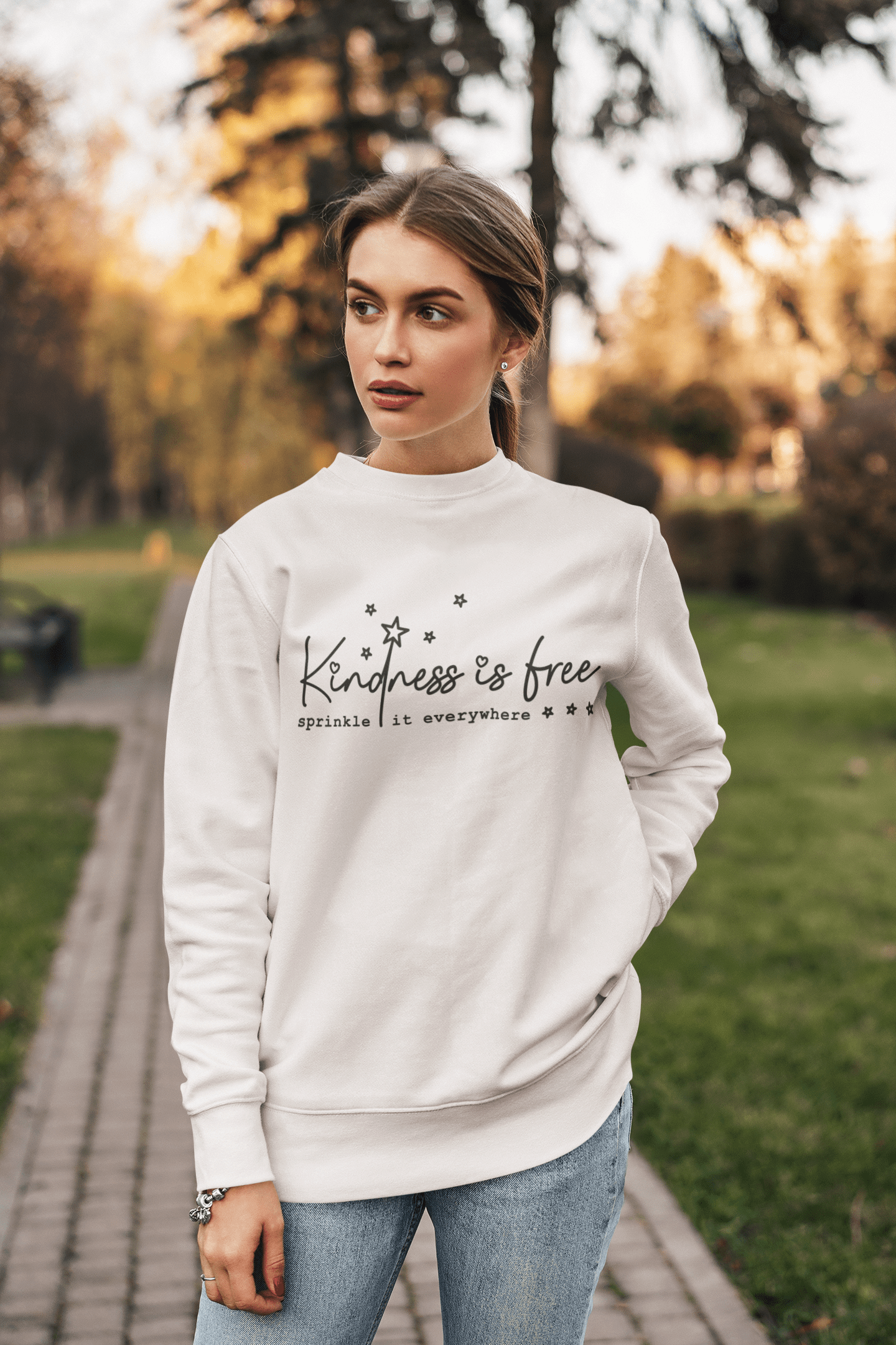 Kindness is Free Classic Unisex Crewneck Sweatshirt Canvas Prints in Accrington Number Plates Accrington IntelliPix