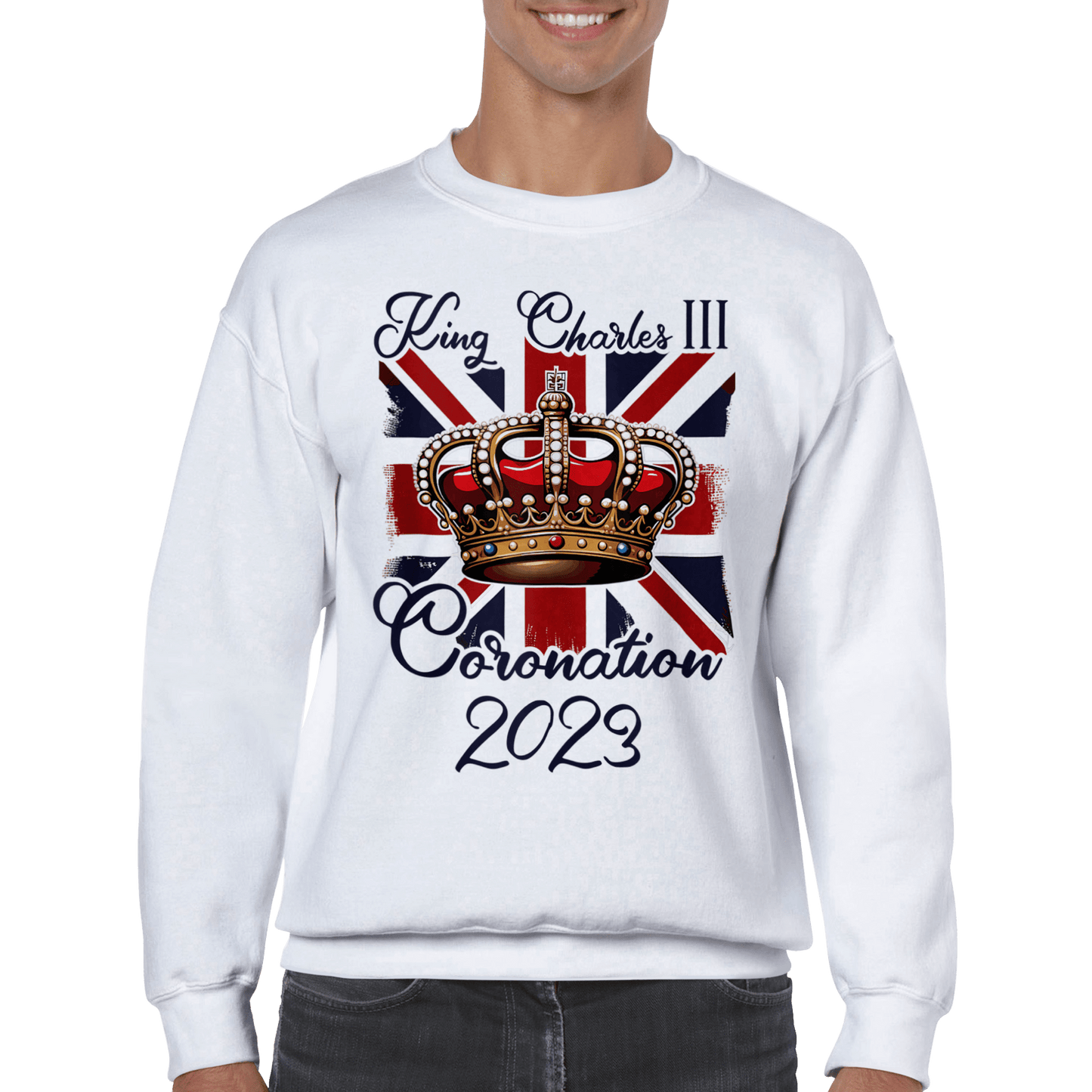 King Charles Coronation Classic Unisex Crewneck Sweatshirt Canvas Prints in Accrington Number Plates Accrington IntelliPix