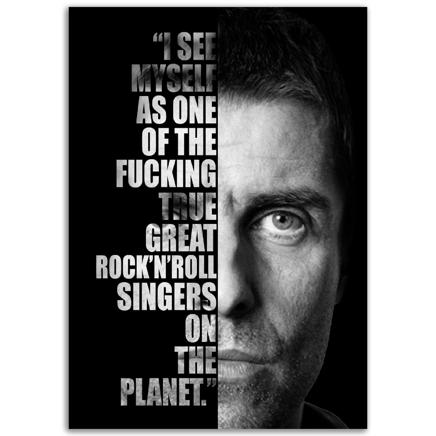 Liam Gallagher Classic Matte Paper Poster Canvas Prints in Accrington Number Plates Accrington IntelliPix