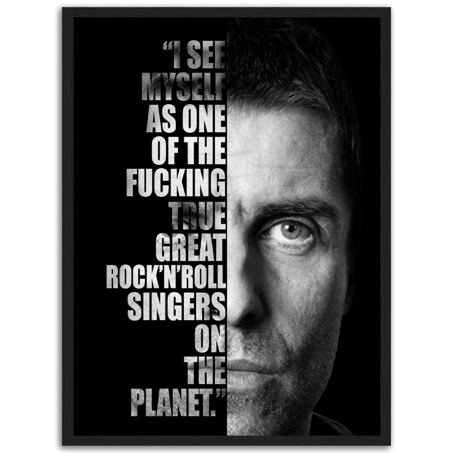 Liam Gallagher Wooden Framed Print Canvas Prints in Accrington Number Plates Accrington IntelliPix