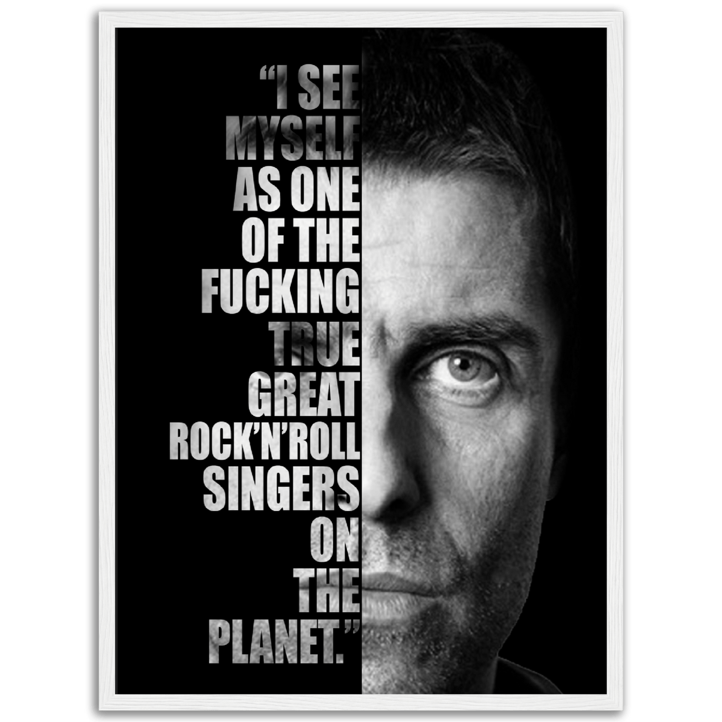 Liam Gallagher Wooden Framed Print Canvas Prints in Accrington Number Plates Accrington IntelliPix