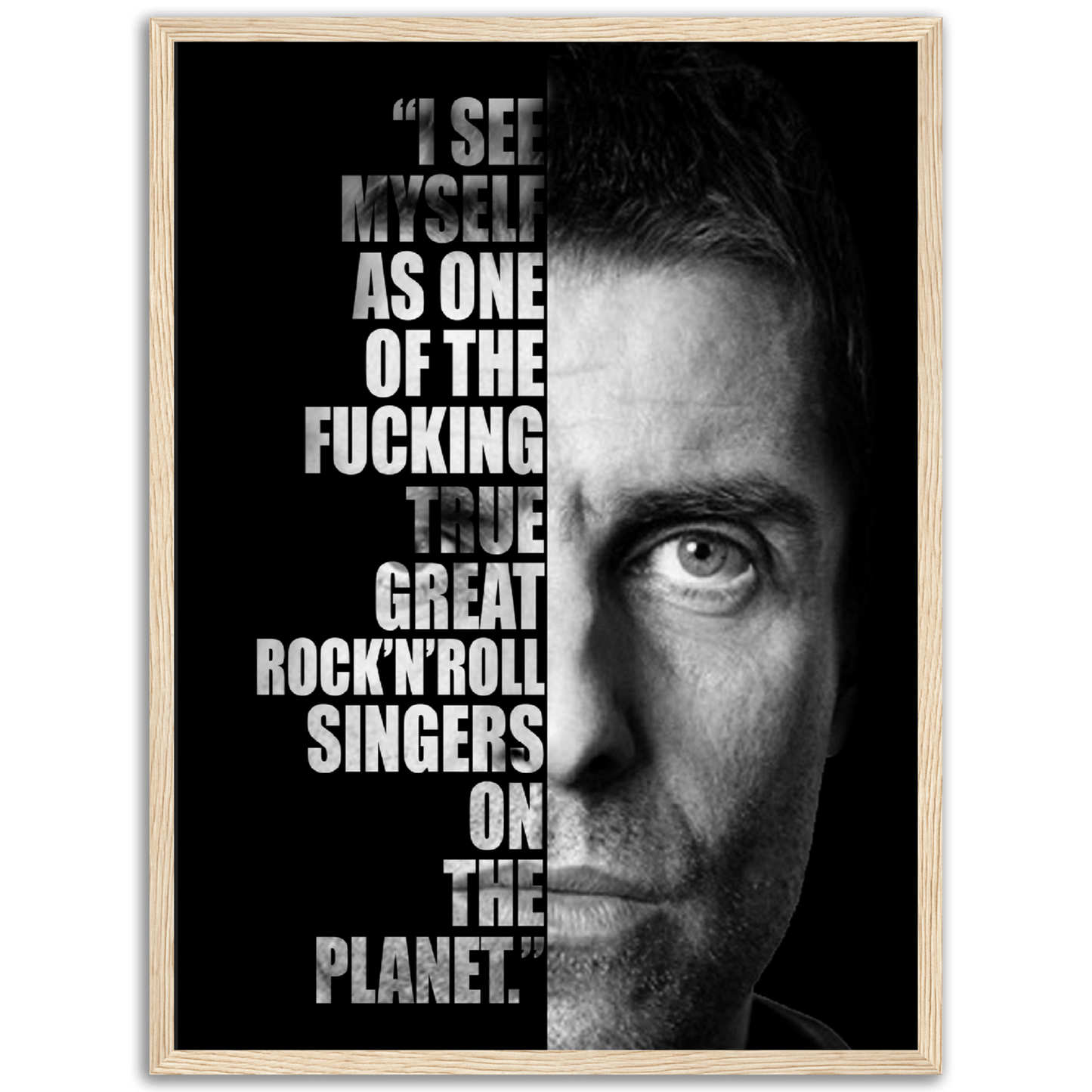 Liam Gallagher Wooden Framed Print Canvas Prints in Accrington Number Plates Accrington IntelliPix