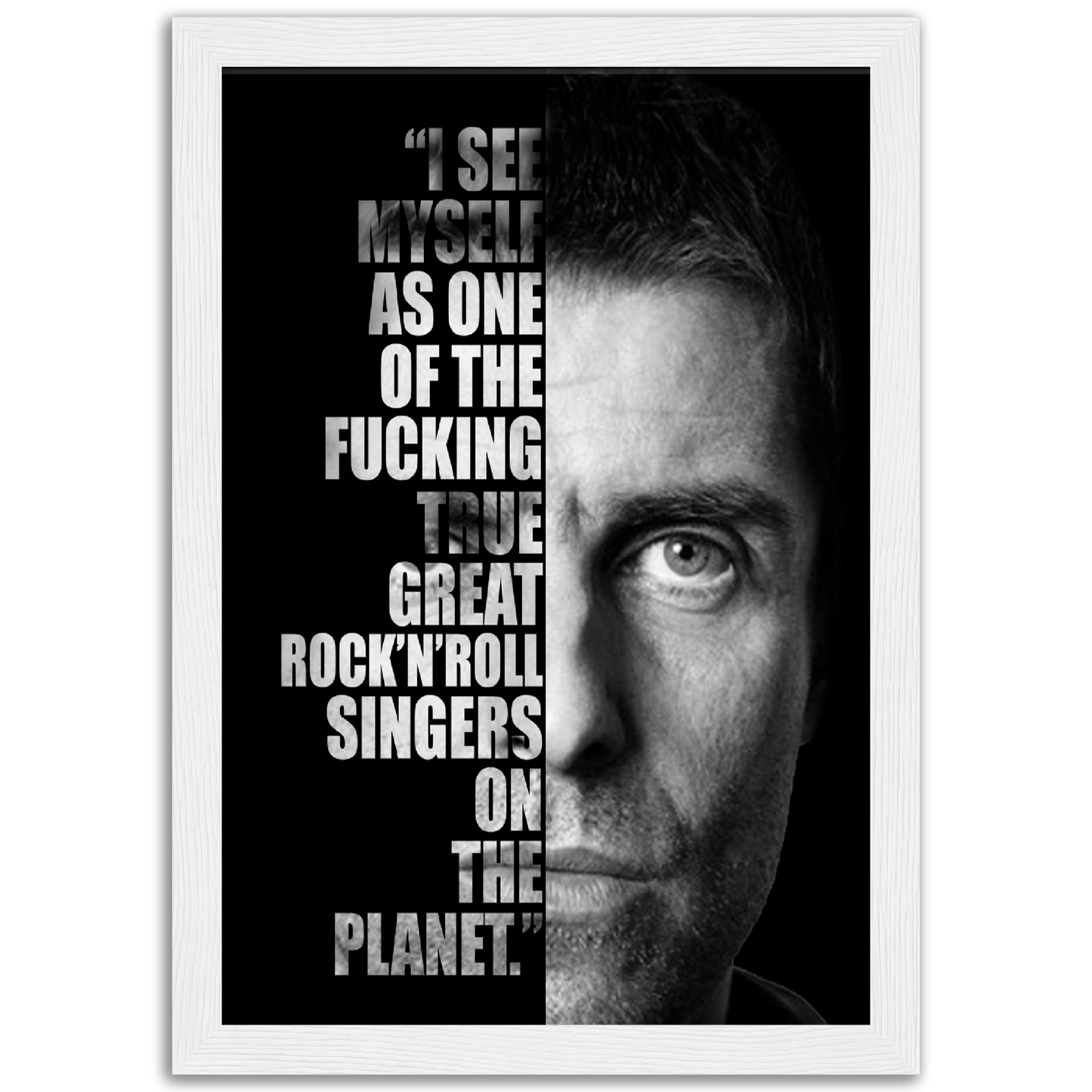 Liam Gallagher Wooden Framed Print Canvas Prints in Accrington Number Plates Accrington IntelliPix