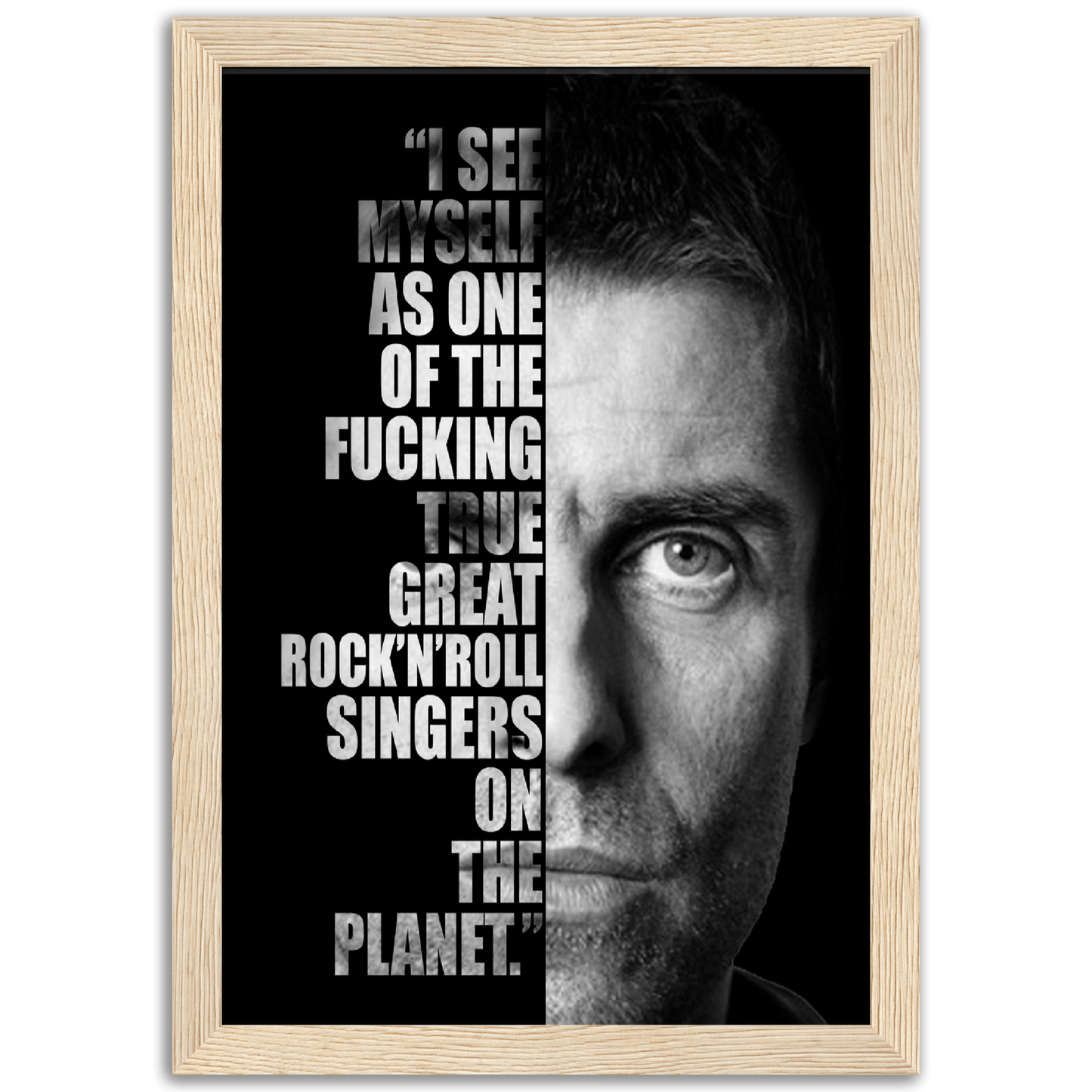 Liam Gallagher Wooden Framed Print Canvas Prints in Accrington Number Plates Accrington IntelliPix