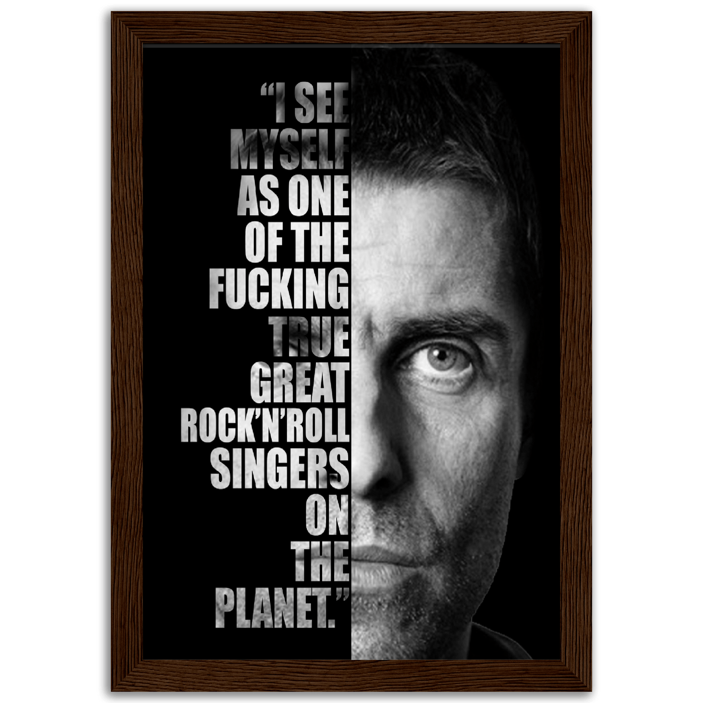 Liam Gallagher Wooden Framed Print Canvas Prints in Accrington Number Plates Accrington IntelliPix