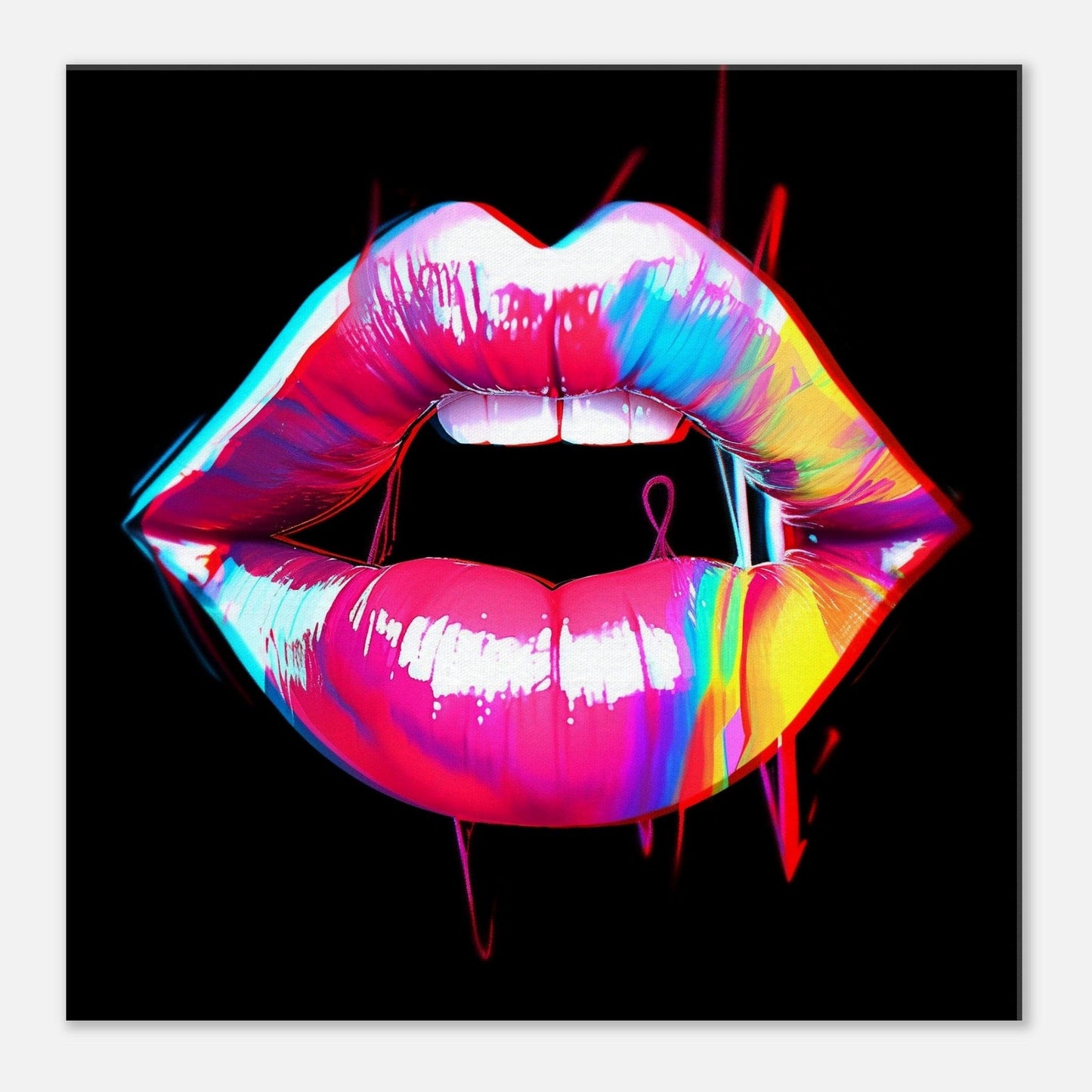 Lips! Glitch Effect Canvas Canvas Prints in Accrington Number Plates Accrington IntelliPix