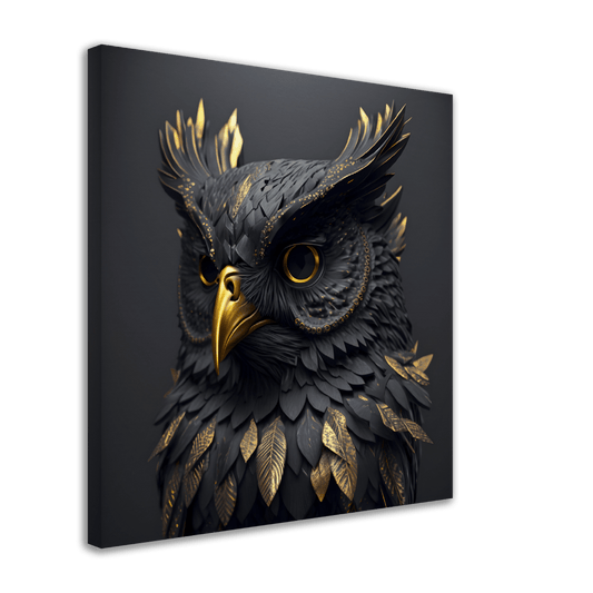 Midnight Gold Owl Canvas Canvas Prints in Accrington Number Plates Accrington IntelliPix