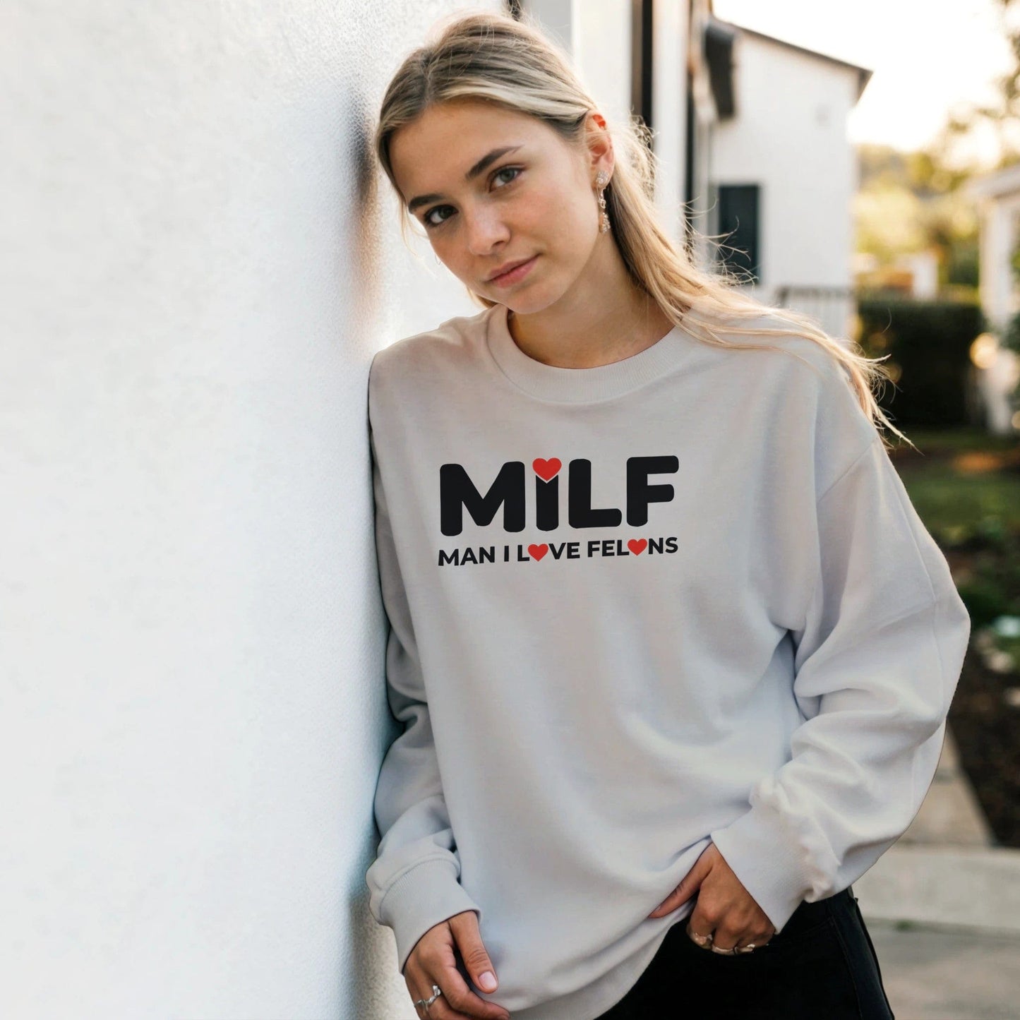MILF Man I Love Felons Sweatshirt Canvas Prints in Accrington Number Plates Accrington IntelliPix