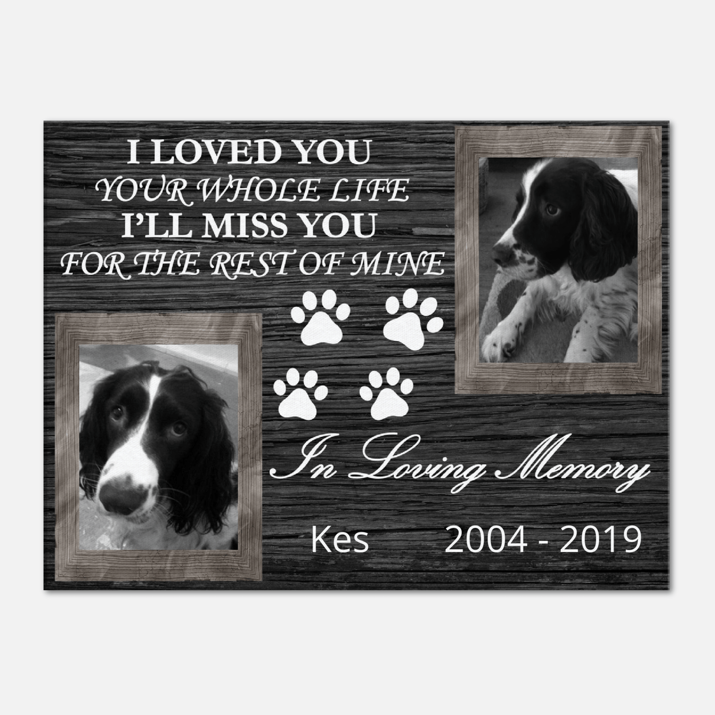 Personalisable Pet Memorial Canvas Canvas Prints in Accrington Number Plates Accrington IntelliPix