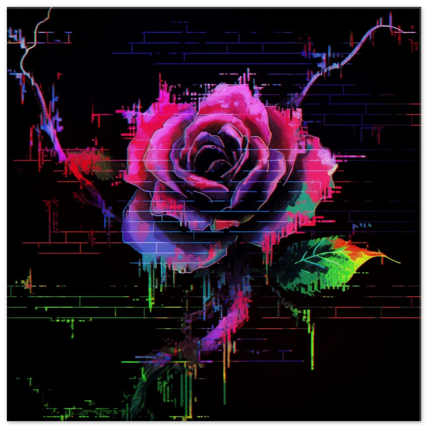 Rose Glitch Effect Canvas Canvas Prints in Accrington Number Plates Accrington IntelliPix