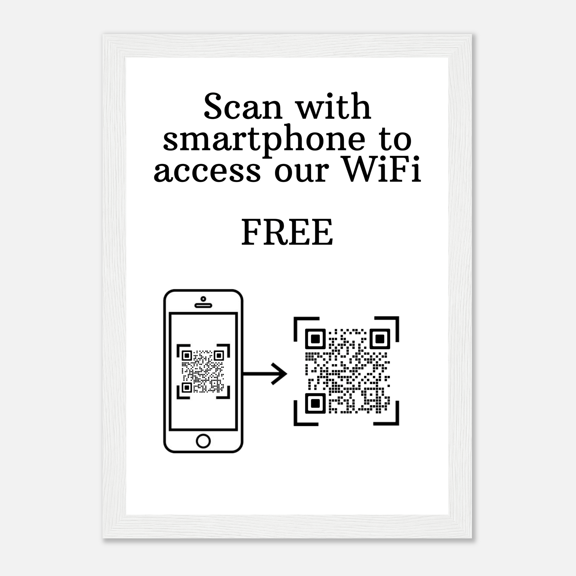 Scan QR Code For WiFi Wooden Framed Print Canvas Prints in Accrington Number Plates Accrington IntelliPix