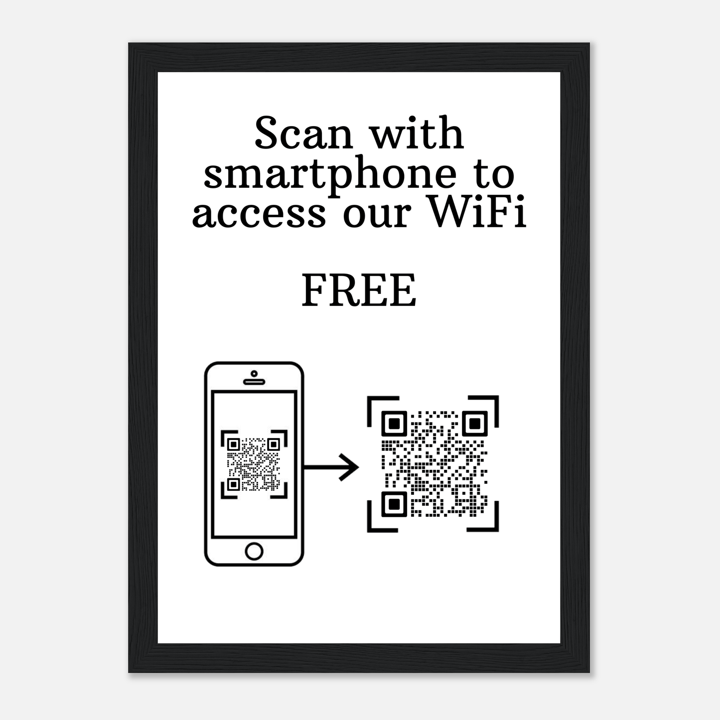 Scan QR Code For WiFi Wooden Framed Print Canvas Prints in Accrington Number Plates Accrington IntelliPix