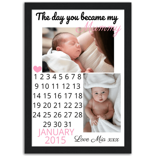 The Day You Became My Mummy/Daddy Wooden Framed Print Canvas Prints in Accrington Number Plates Accrington IntelliPix