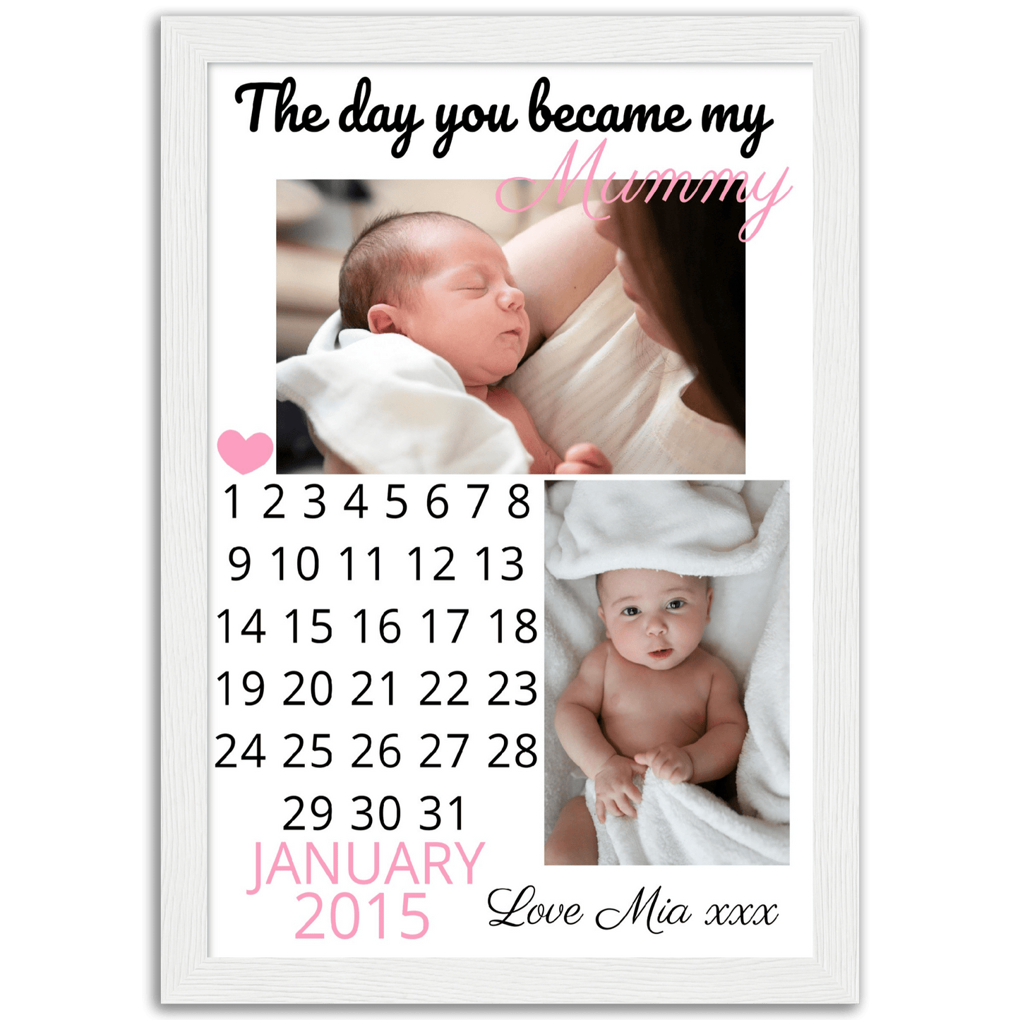 The Day You Became My Mummy/Daddy Wooden Framed Print Canvas Prints in Accrington Number Plates Accrington IntelliPix