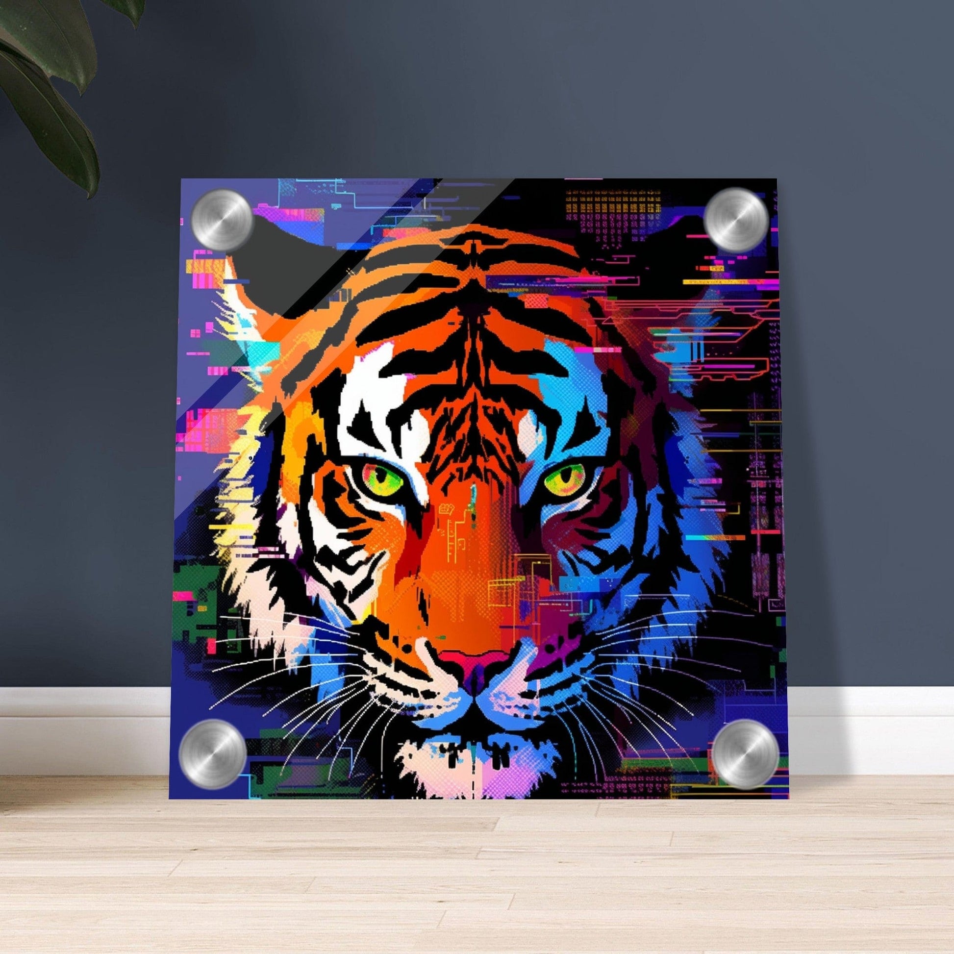 Tiger Glitch Effect Acrylic Print Canvas Prints in Accrington Number Plates Accrington IntelliPix