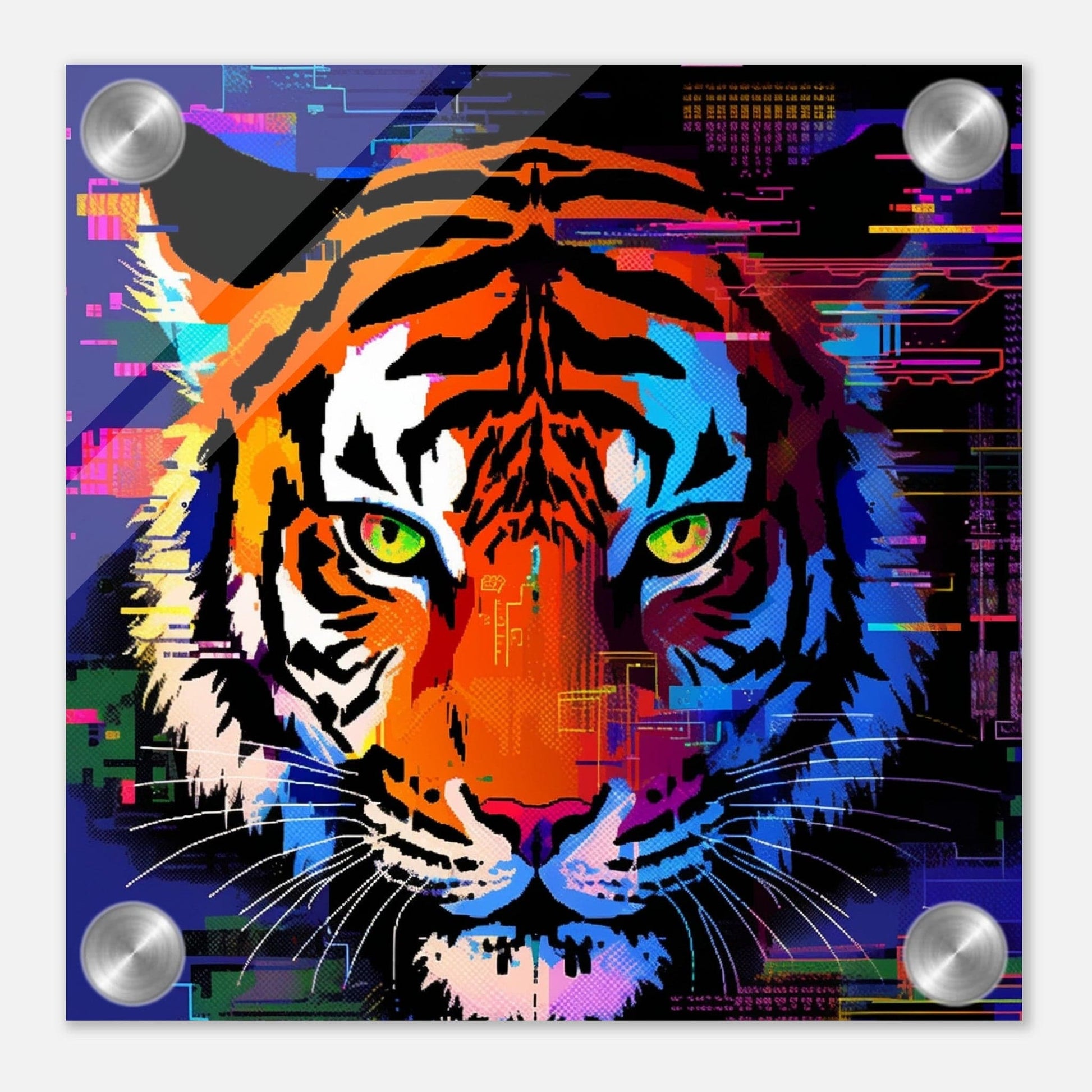 Tiger Glitch Effect Acrylic Print Canvas Prints in Accrington Number Plates Accrington IntelliPix