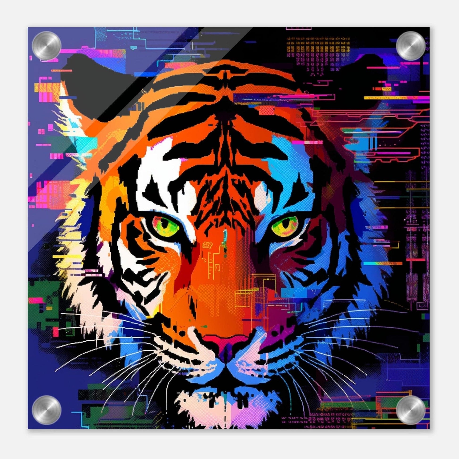 Tiger Glitch Effect Acrylic Print Canvas Prints in Accrington Number Plates Accrington IntelliPix