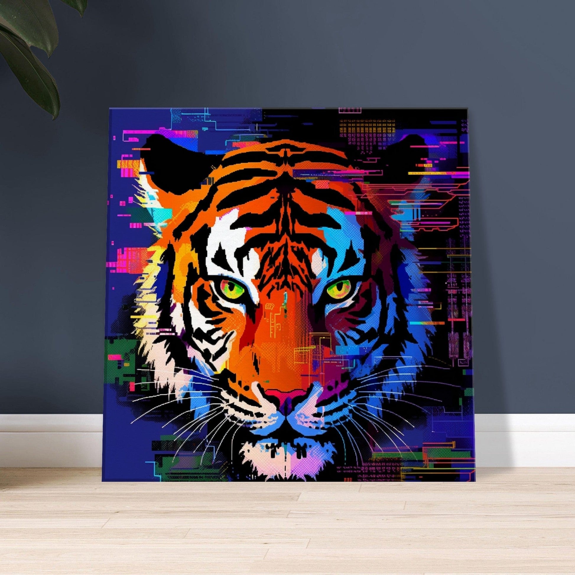 Tiger Glitch Effect Canvas Canvas Prints in Accrington Number Plates Accrington IntelliPix