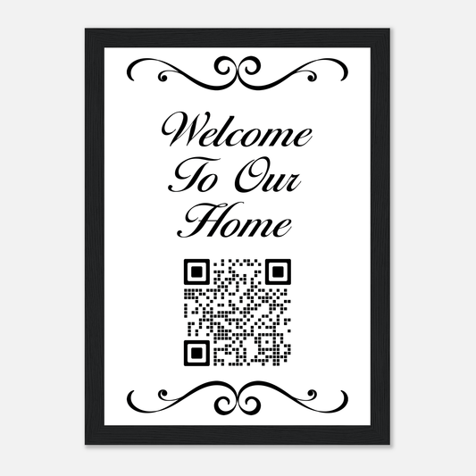 Welcome To Our Home WiFi Wooden Framed Print Canvas Prints in Accrington Number Plates Accrington IntelliPix