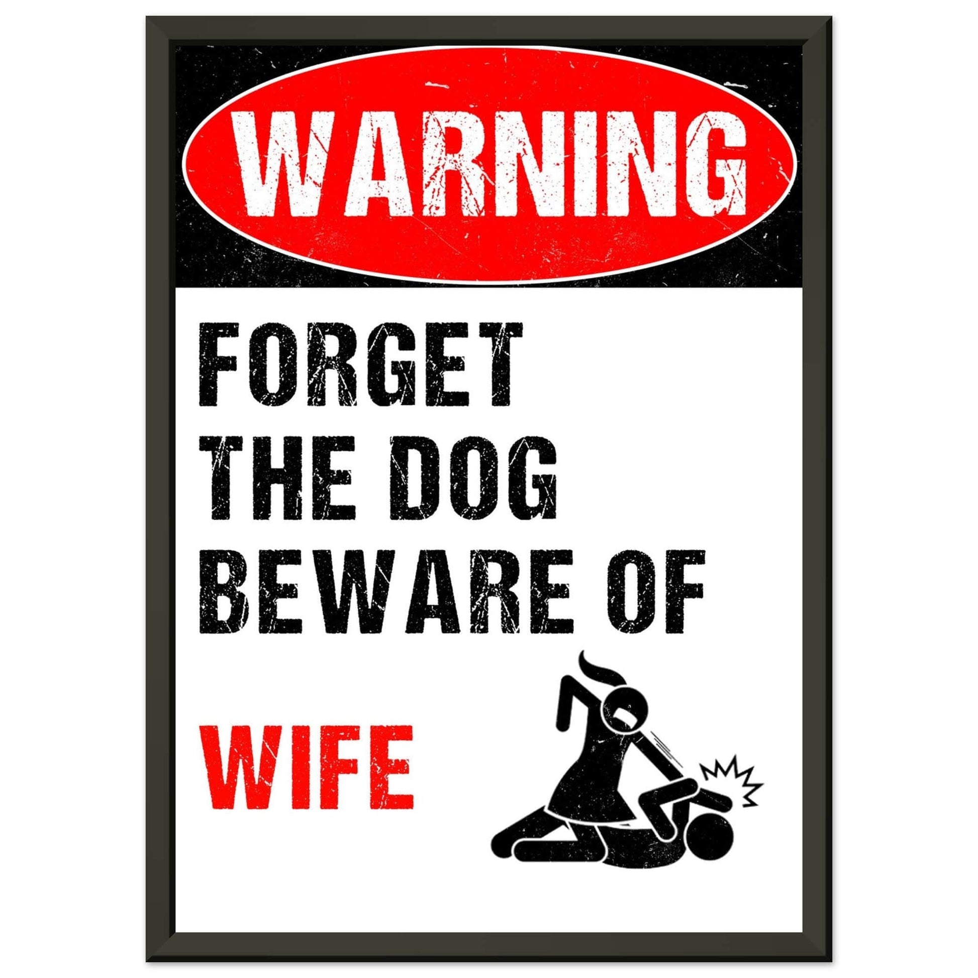 Wife Warning A4 Metal Framed Poster Canvas Prints in Accrington Number Plates Accrington IntelliPix