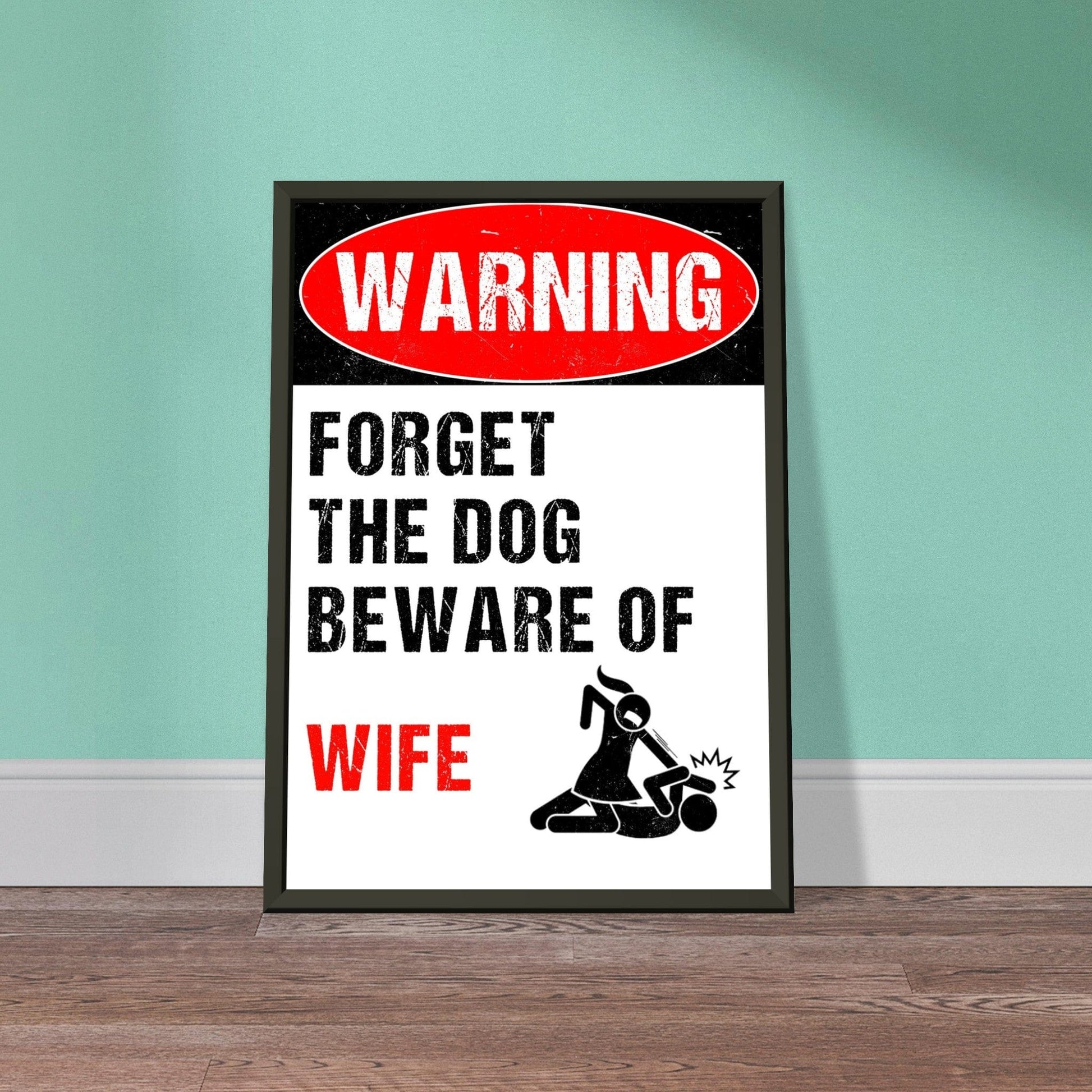 Wife Warning A4 Metal Framed Poster Canvas Prints in Accrington Number Plates Accrington IntelliPix