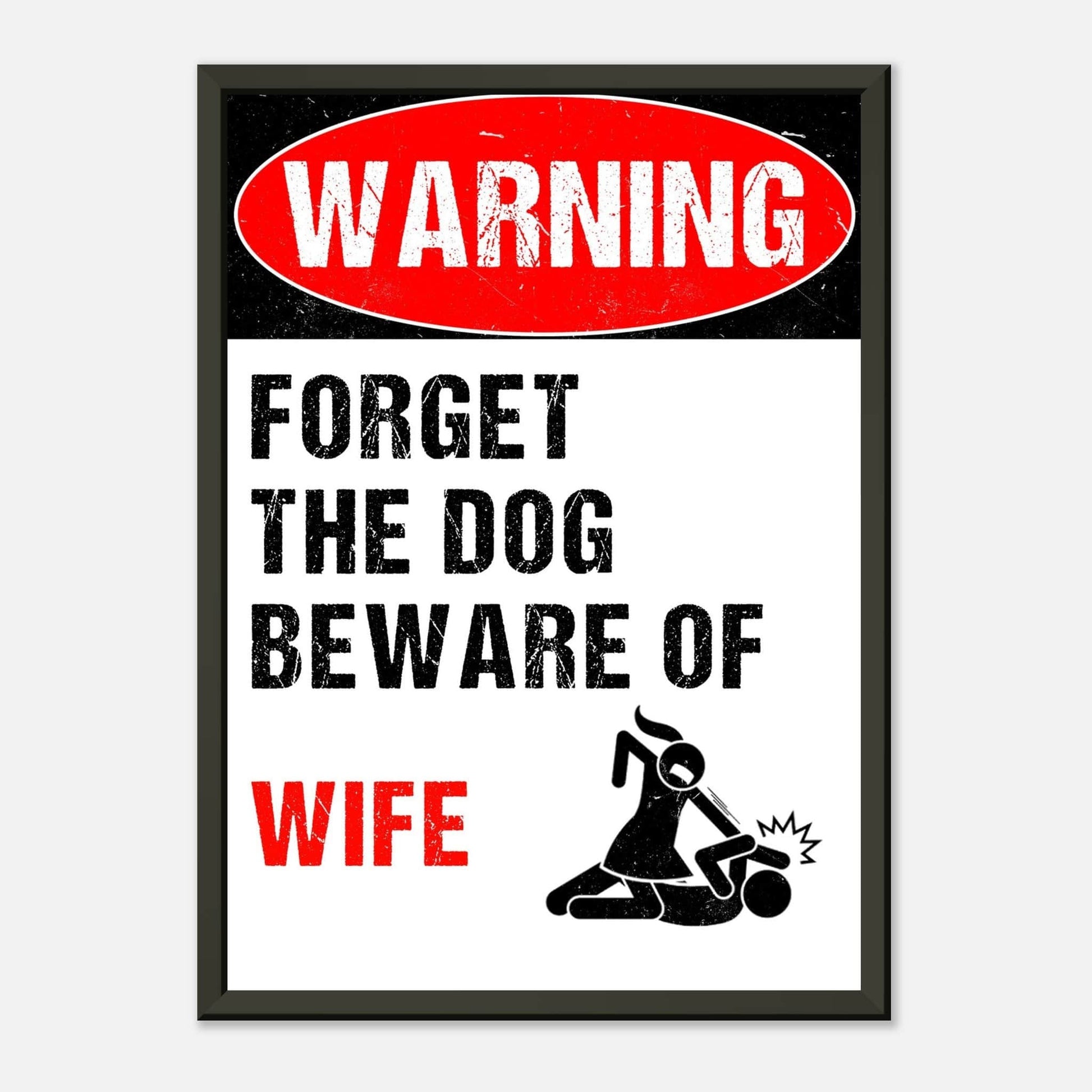 Wife Warning A4 Metal Framed Poster Canvas Prints in Accrington Number Plates Accrington IntelliPix